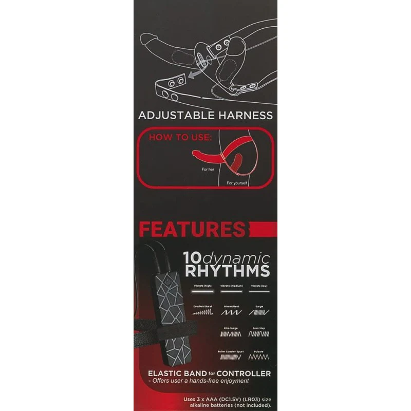 Double Thruster Silicone Vibrating Double Ended Dildo with Strap On Harness and Remote Control Flesh