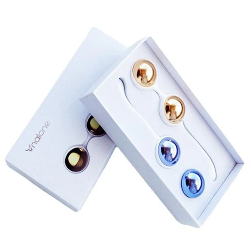 Nalone Yany Luxurious Gold and Blue Metal Ben Wa Pleasure Kegel Balls Kit
