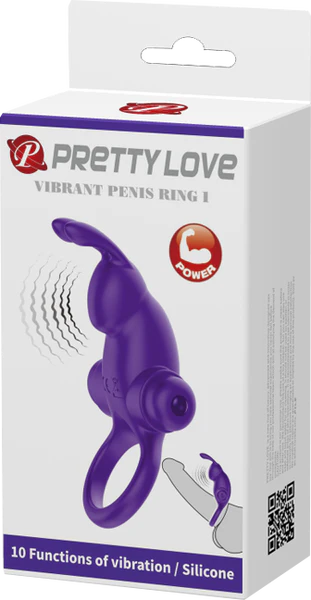 Pretty Love Vibrating Cock Ring Purple Rabbit Vibe