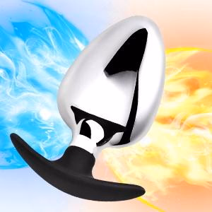 JOYGASMS Large Massive Solid Metal Wearable Butt Plug with Black Wide Silicone Base