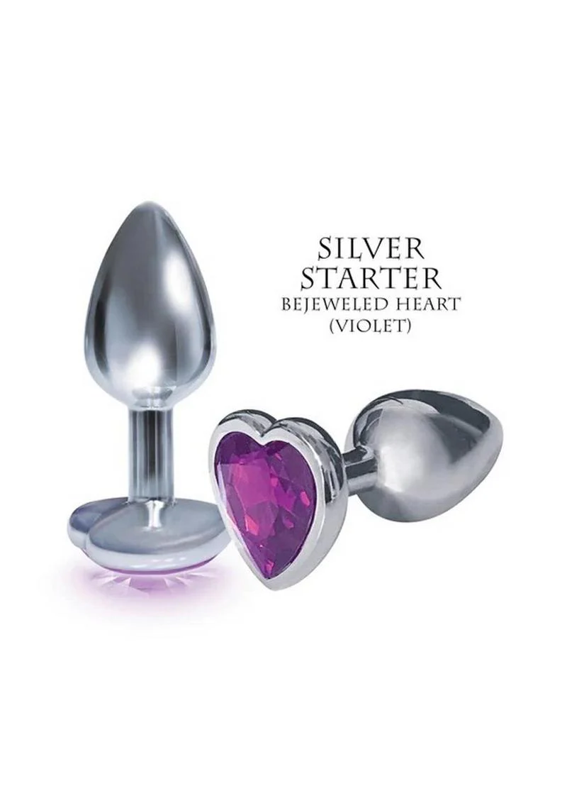 The Silver Starter Bejeweled Heart Stainless Steel Plug