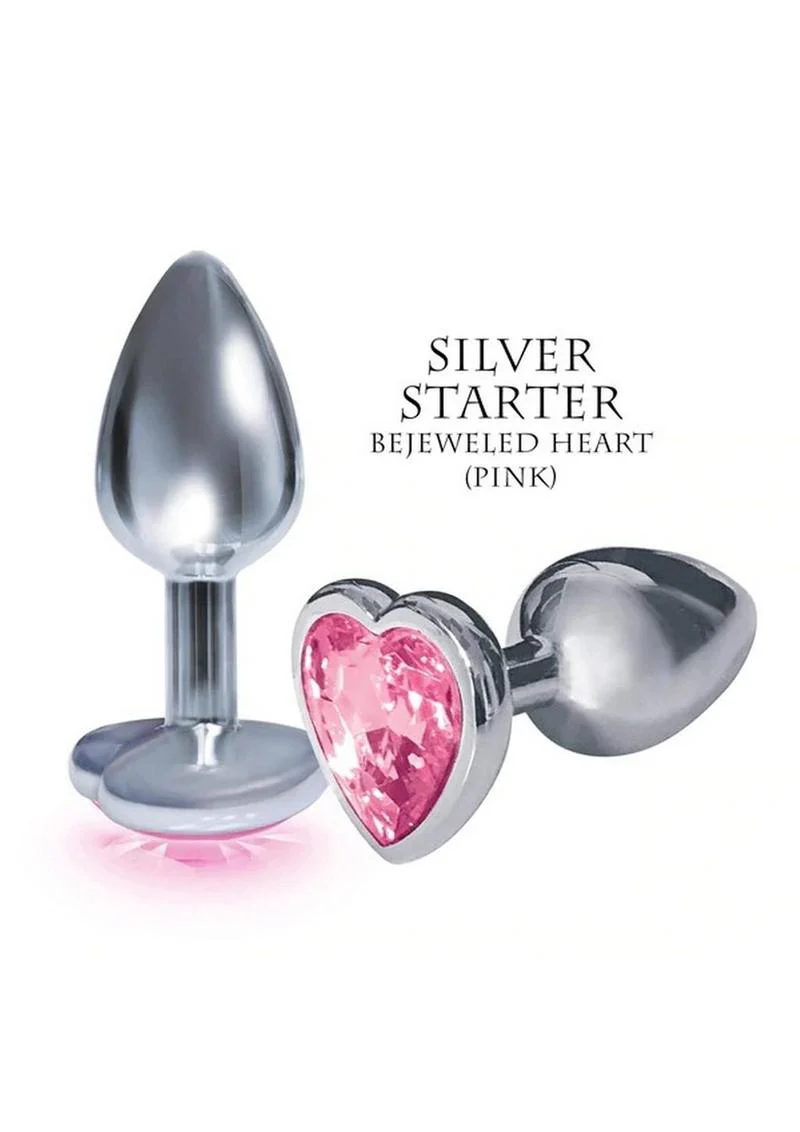 The Silver Starter Bejeweled Heart Stainless Steel Plug