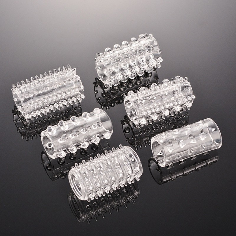 Sensual Lock Pre-Ejaculation Ring Small Size 6-Piece Set Particle Retardation Ring Male Penis Covers