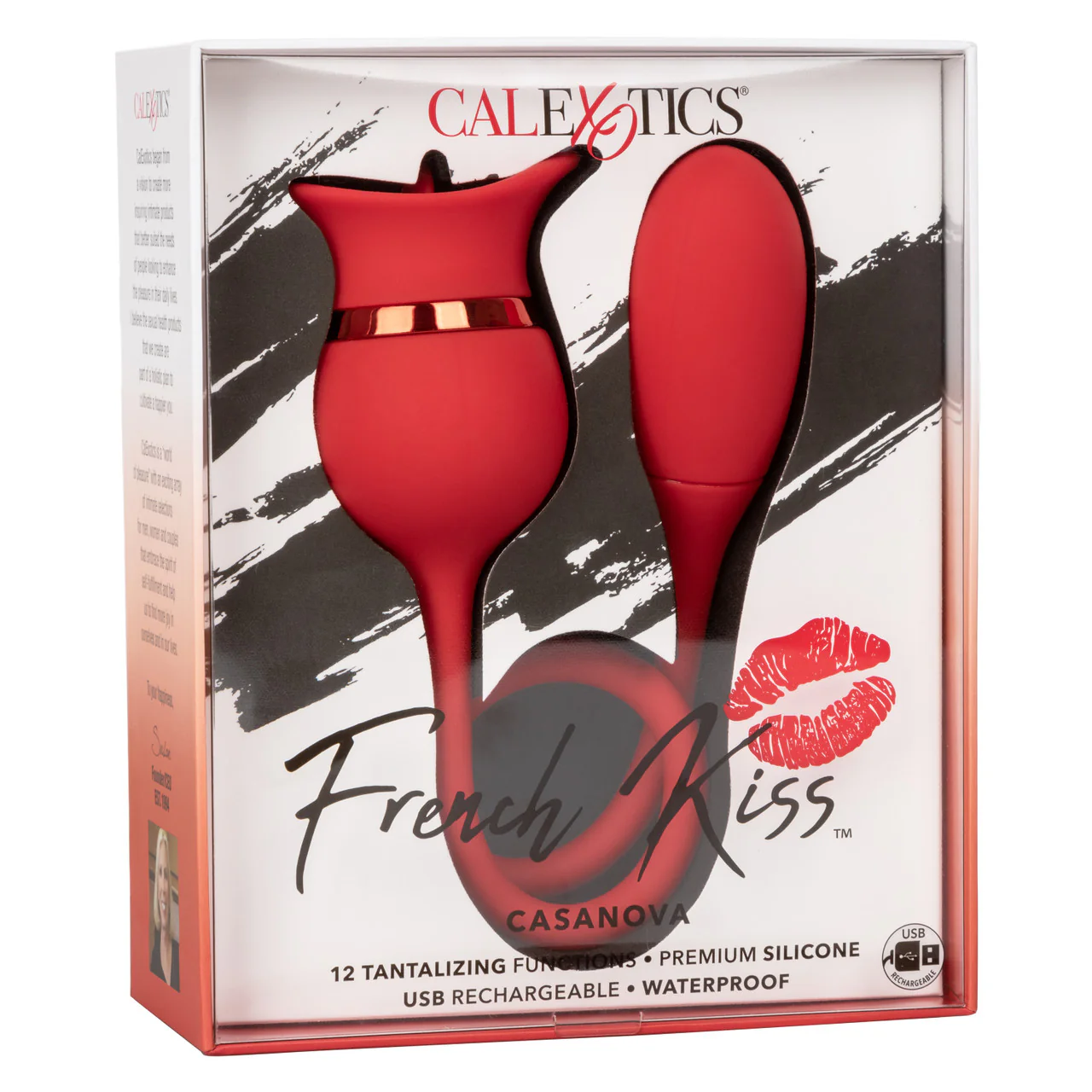 French Kiss CASANOVA Flickering Tongue and Egg Vibrator Red