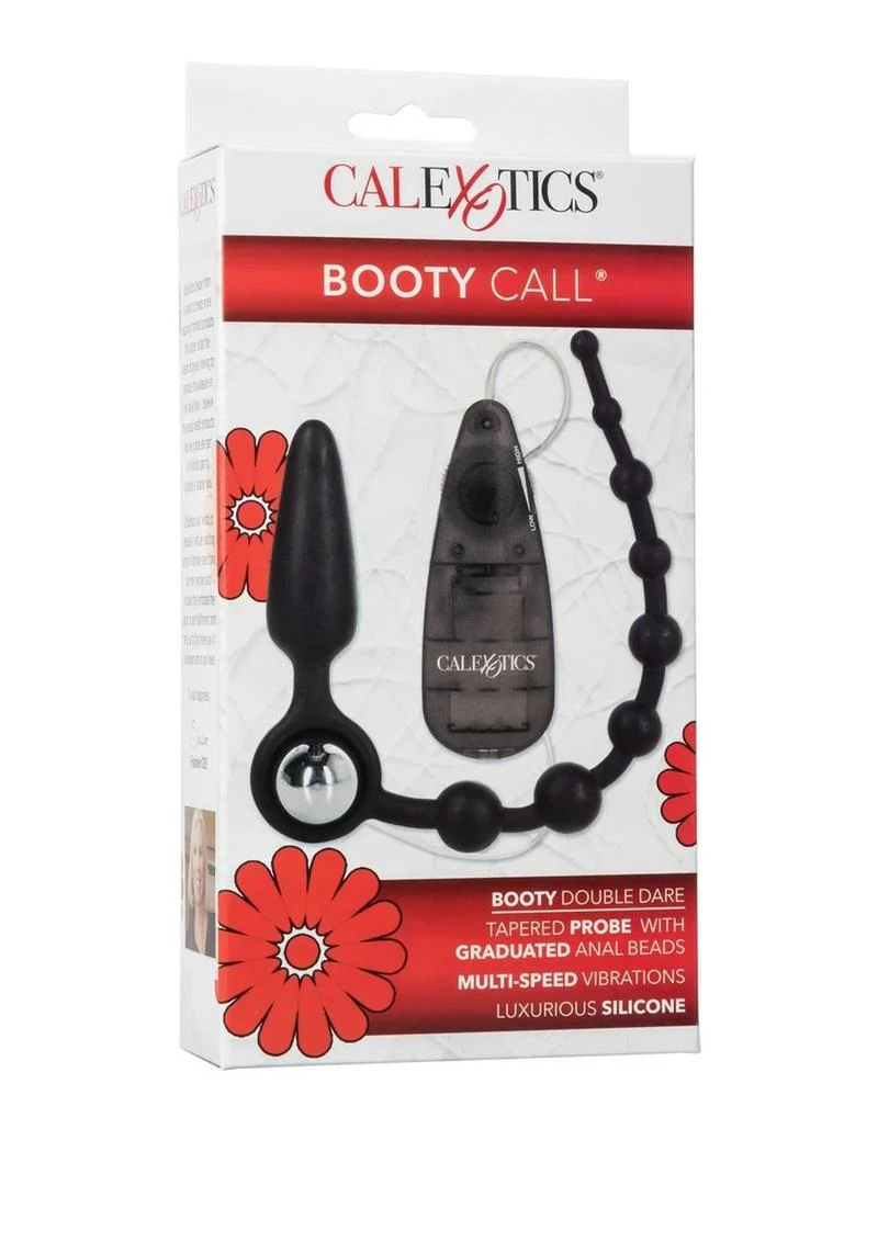 Booty Call Booty Double Dare Silicone Vibrating Butt Plug with Anal Beads