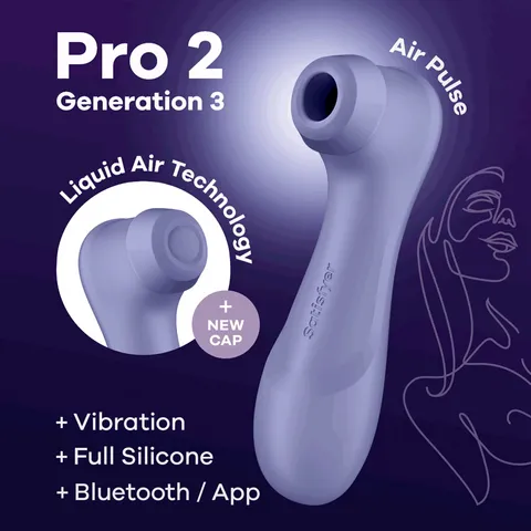 Satisfyer Pro 2 Generation 3 - Purple App Control with Liquid Air Technology