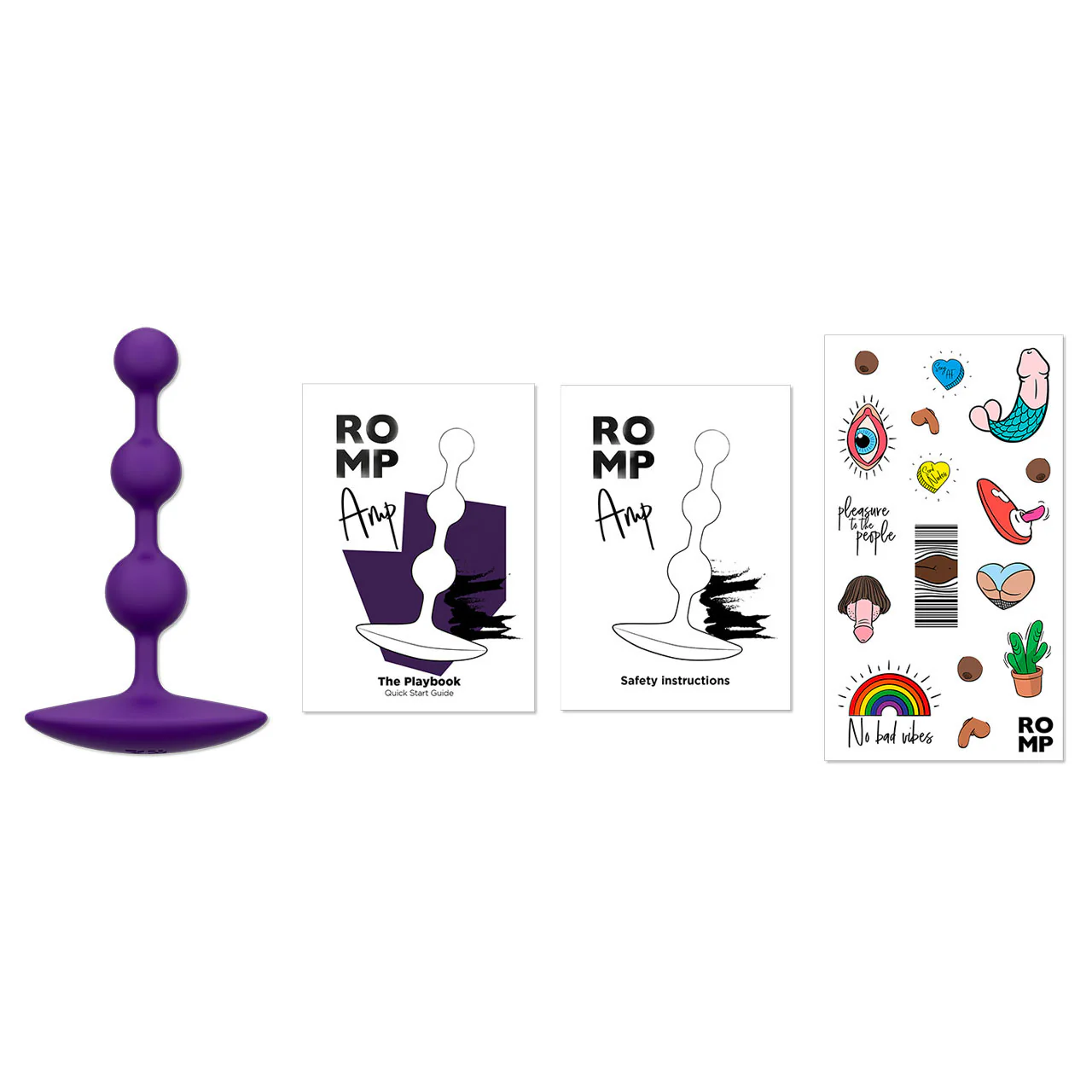 Romp AMP Silicone Anal Beads Purple