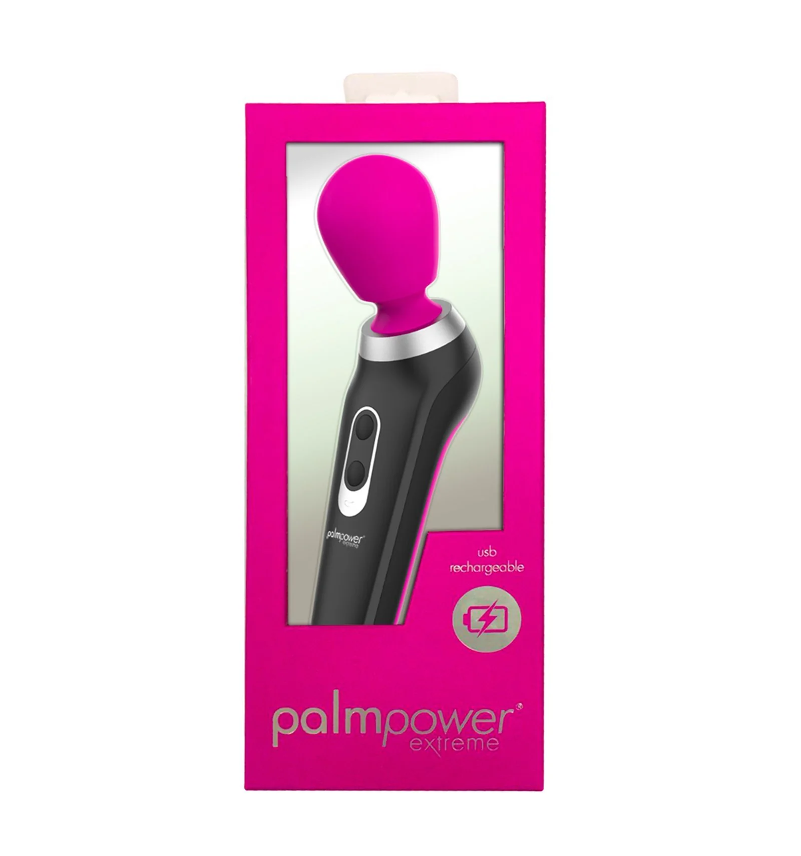 PalmPower EXTREME Cordless Rechargeable Body Wand Massager -Pink