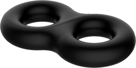 Crazy Bull Super Soft Silicone Figure 8 Cock and Ball Ring Black