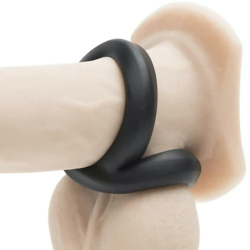 Crazy Bull Super Soft Silicone Figure 8 Cock and Ball Ring Black