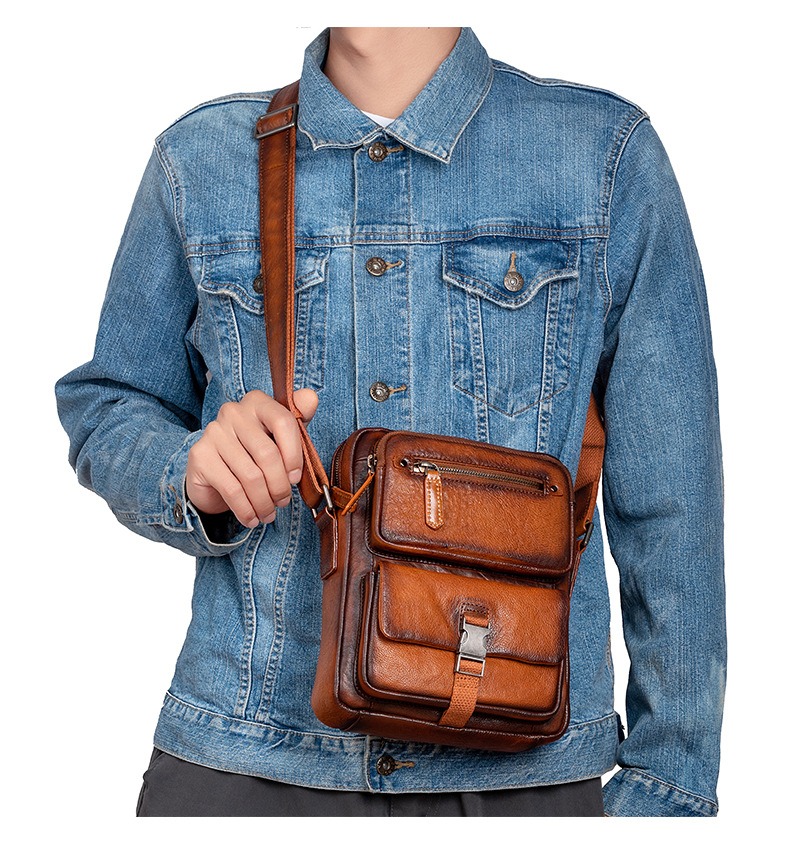 Vertical Messenger Shoulder Bag