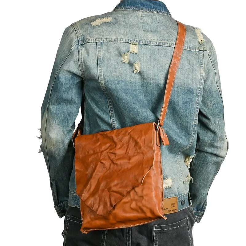 Handmade Irregular Flap Shoulder Bag