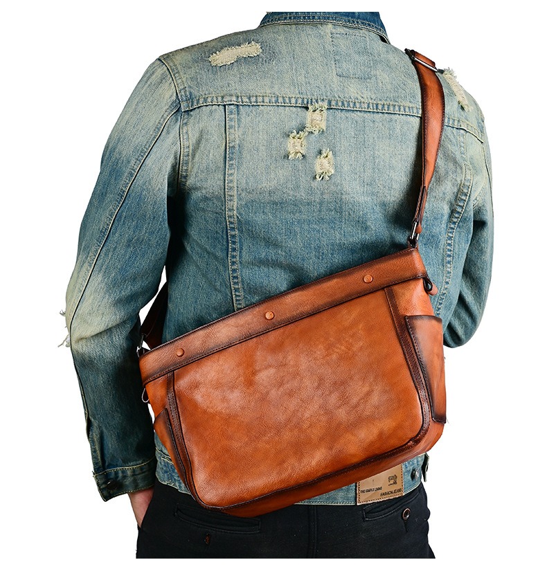 Horizontal Shoulder Messenger Bag with Side Pocket