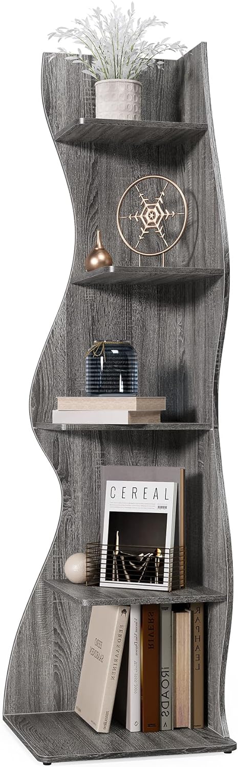 LITTLE TREE Small Corner Shelf, Modern 5-Tier & Free Shipping