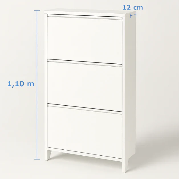 Ez Thin Wooden Shoe Rack – 3 Doors