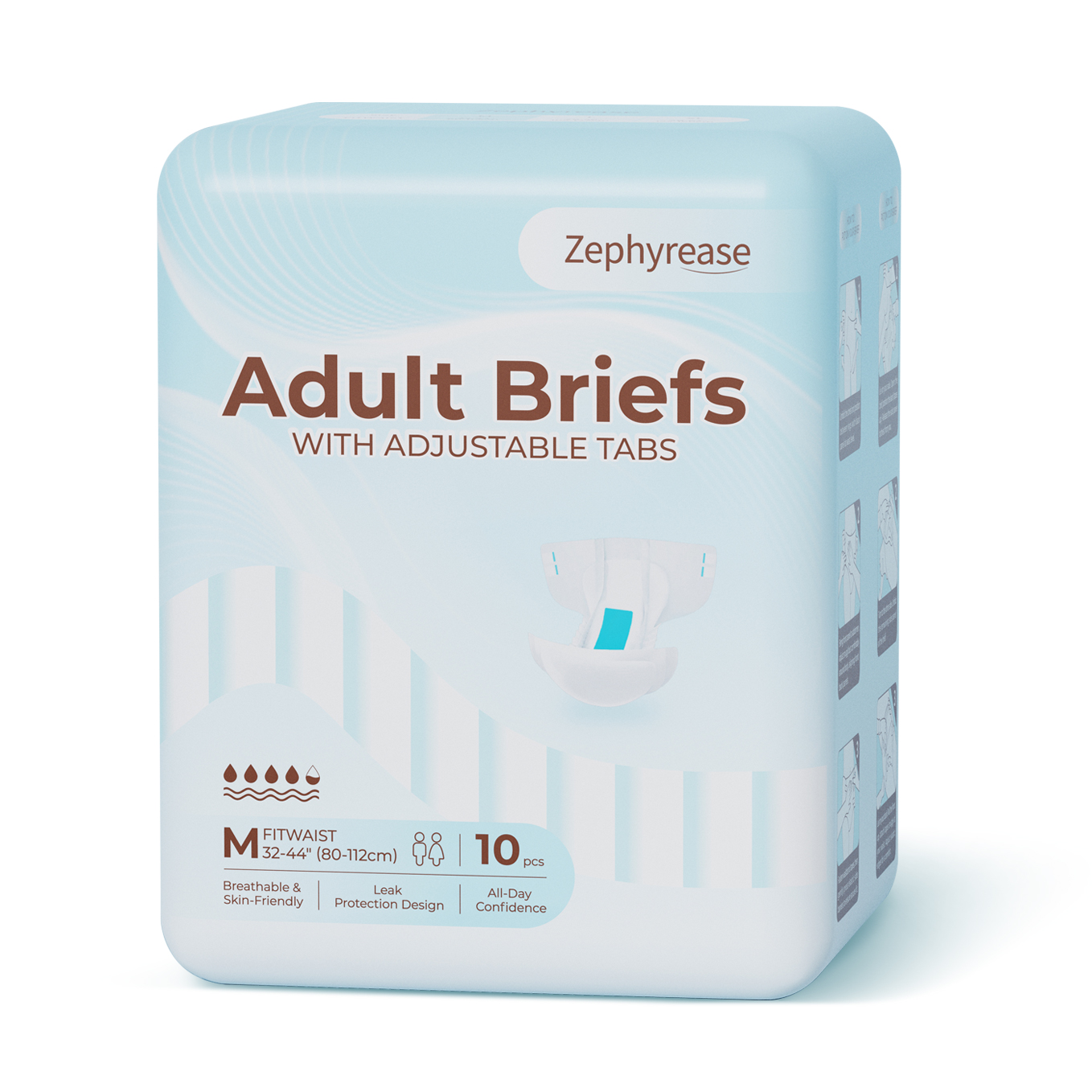 Zephyrease Maximum Protection Briefs with Adjustable Tabs