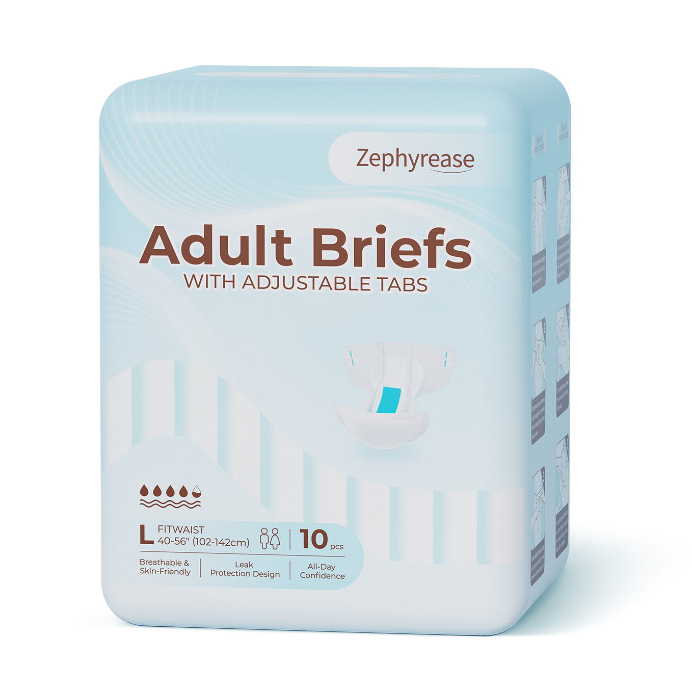 Zephyrease Maximum Protection Briefs with Adjustable Tabs