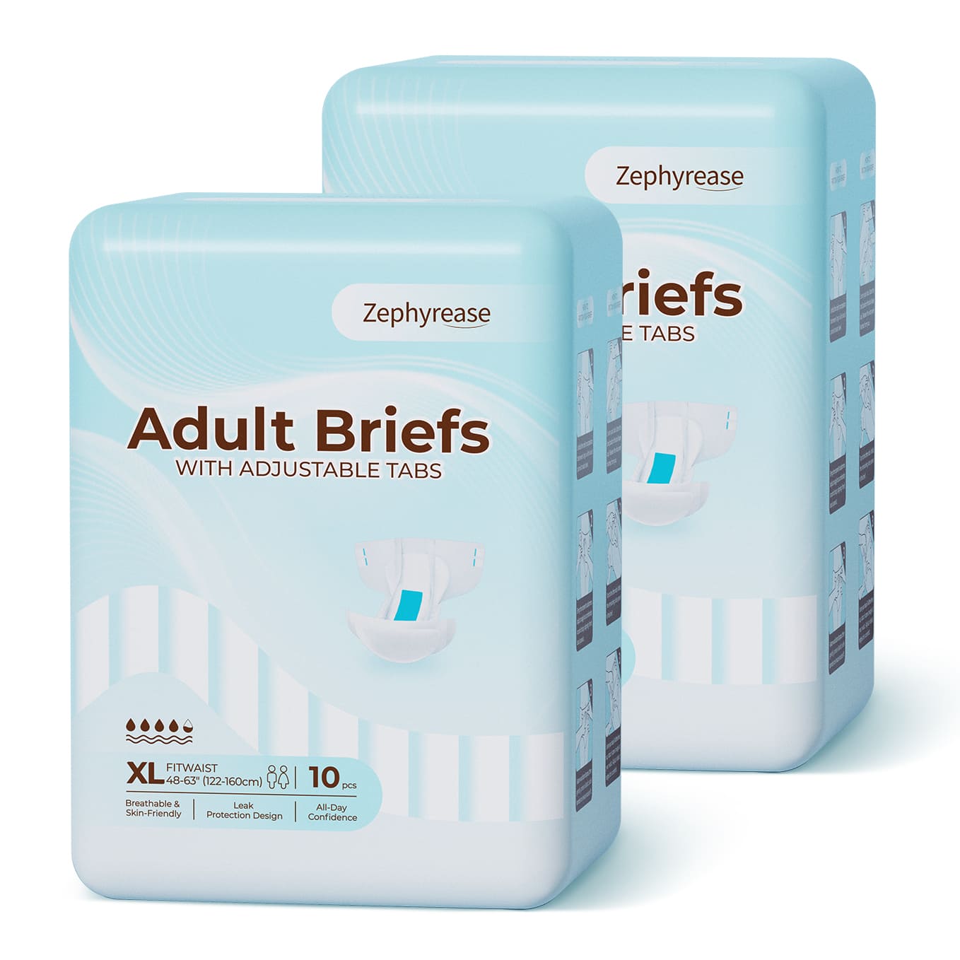 Zephyrease Pro-Value Bundle- Adult Briefs with Adjustable Tabs