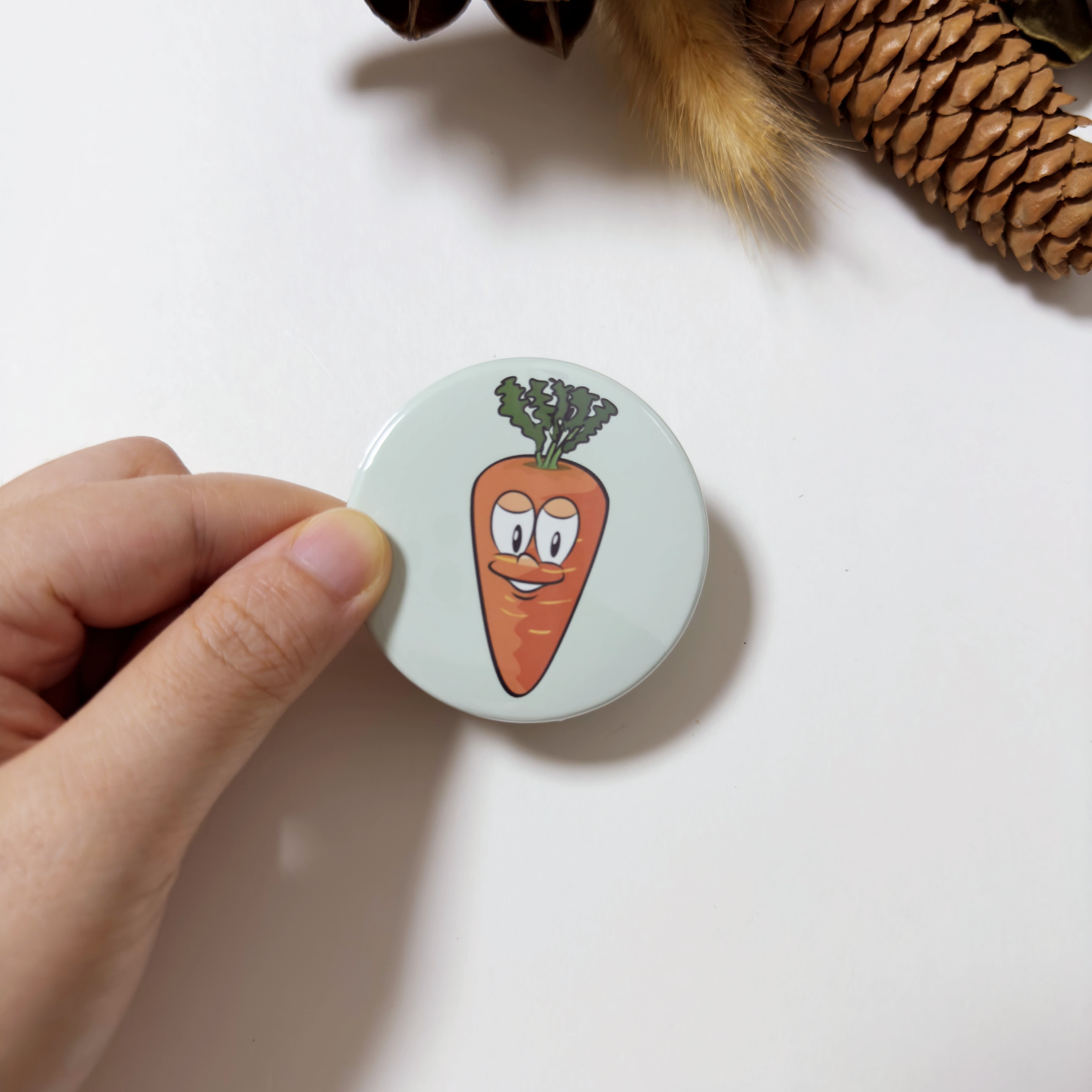 Carrot Button Fridge Magnet