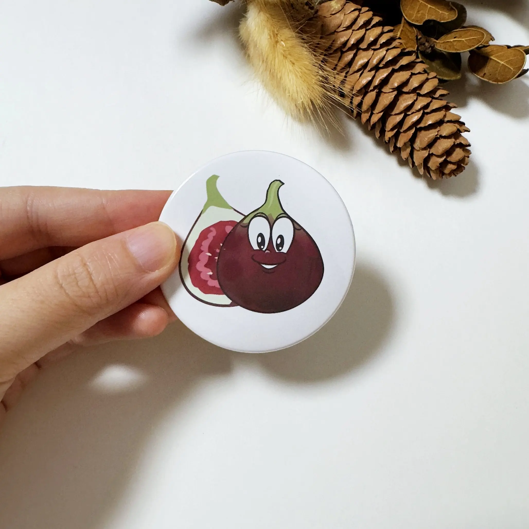 Fig Button Fridge Magnet