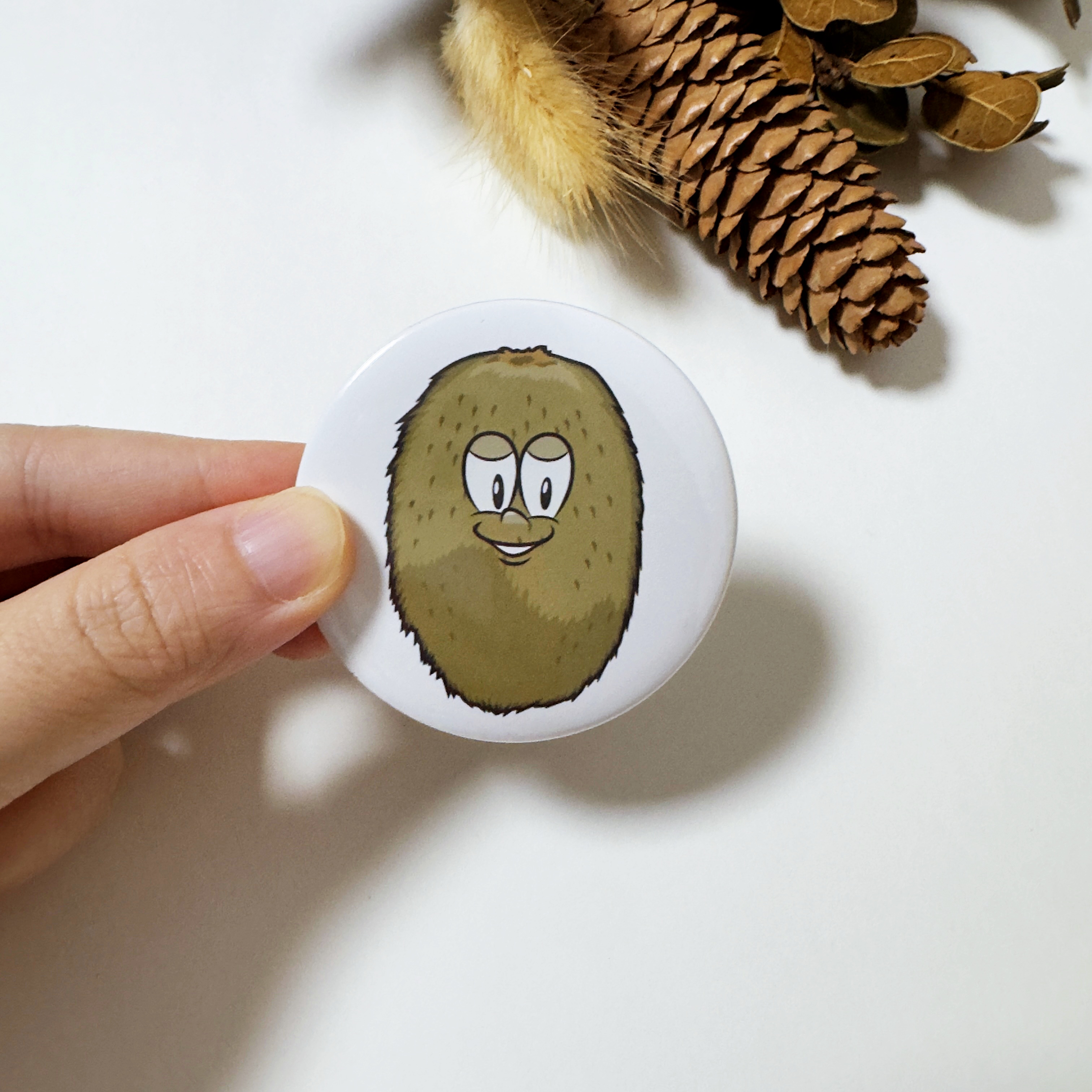 Kiwi Button Fridge Magnet