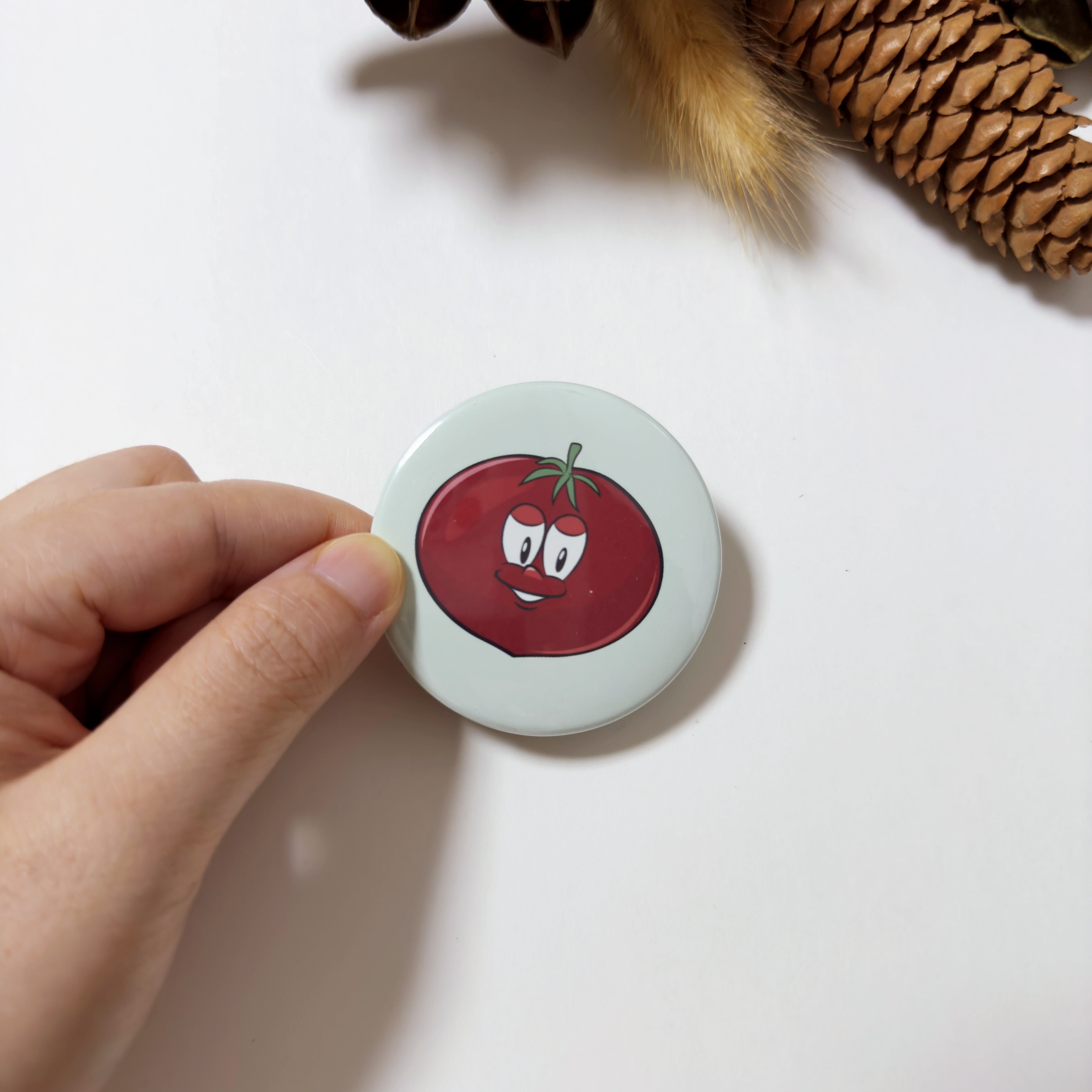 Tomato Button Fridge Magnet