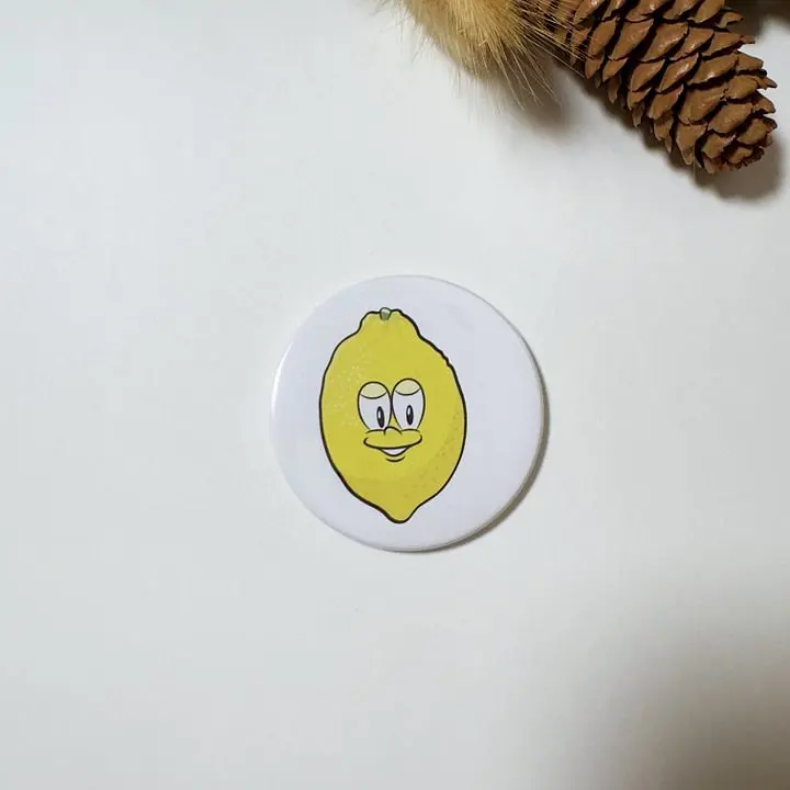 Lemon Button Fridge Magnet