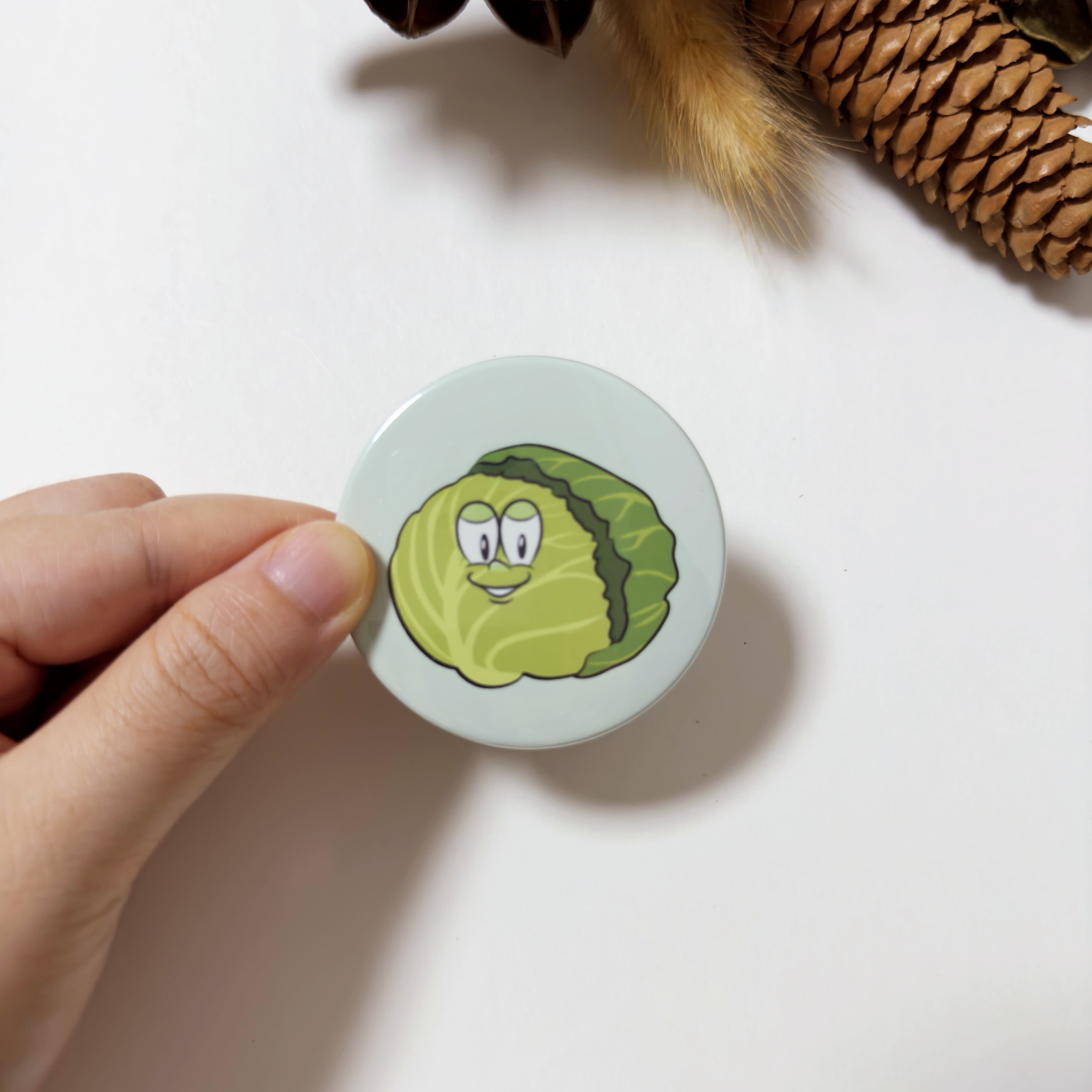 Cabbage Button Fridge Magnet