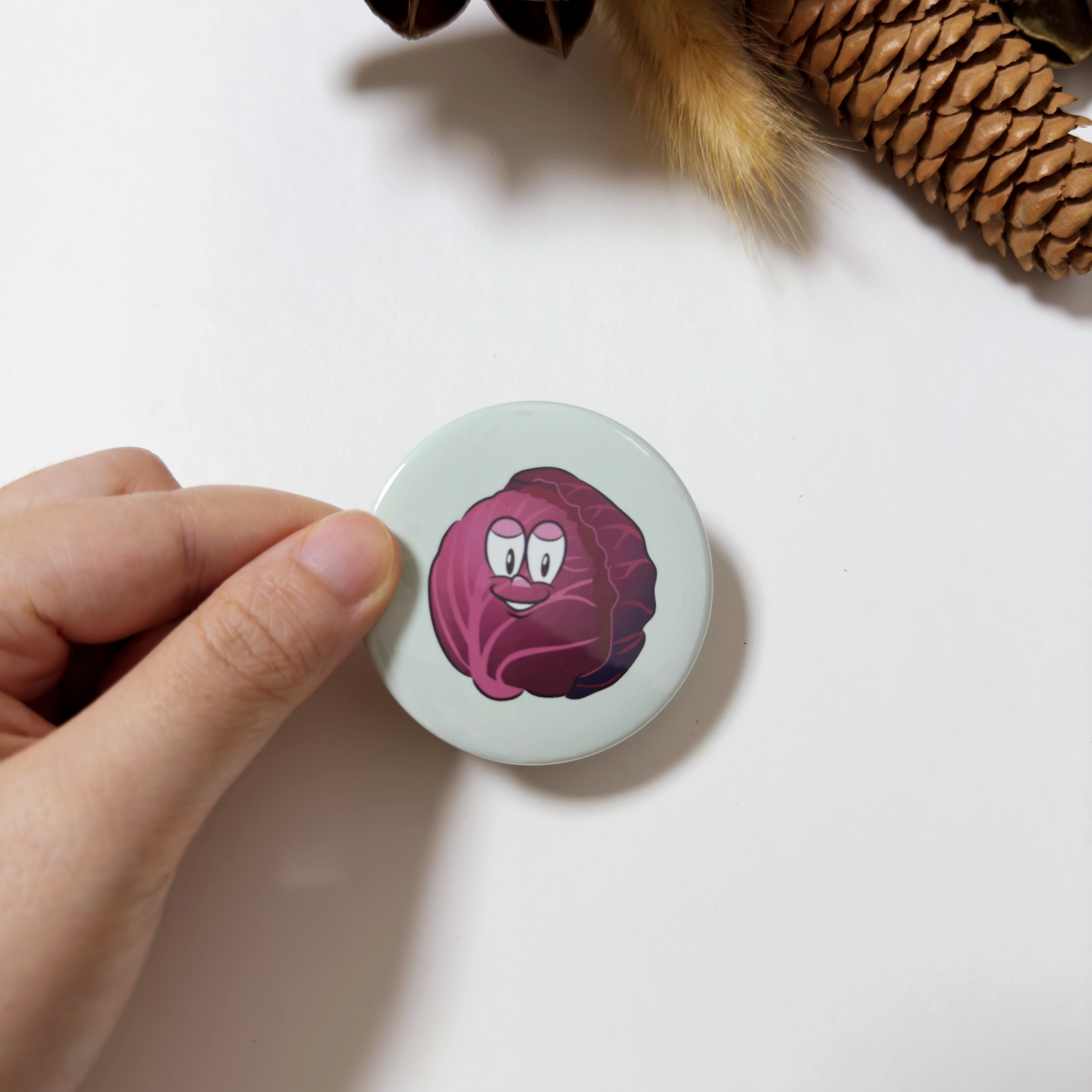 Red Cabbage Button Fridge Magnet