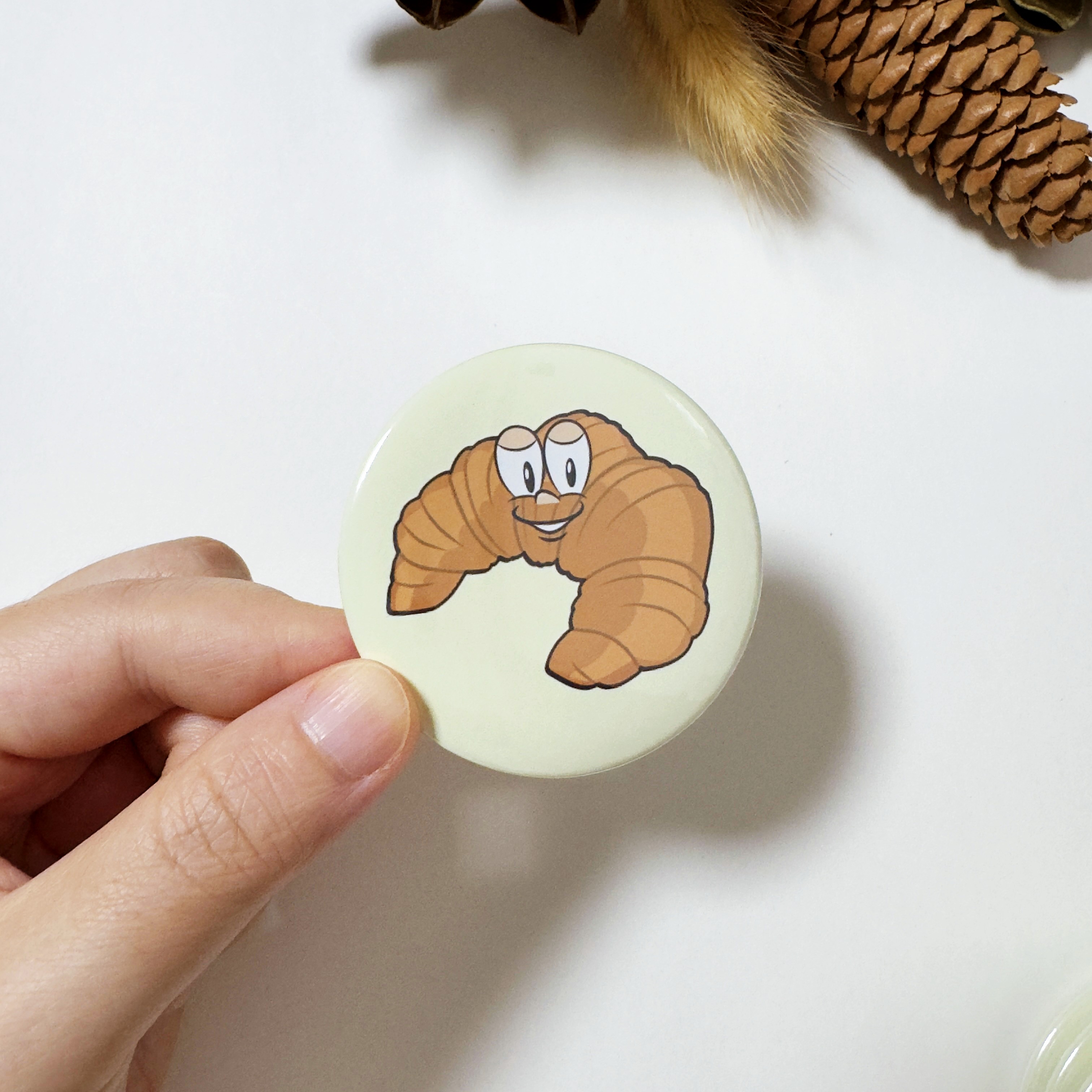 Croissant Button Fridge Magnet