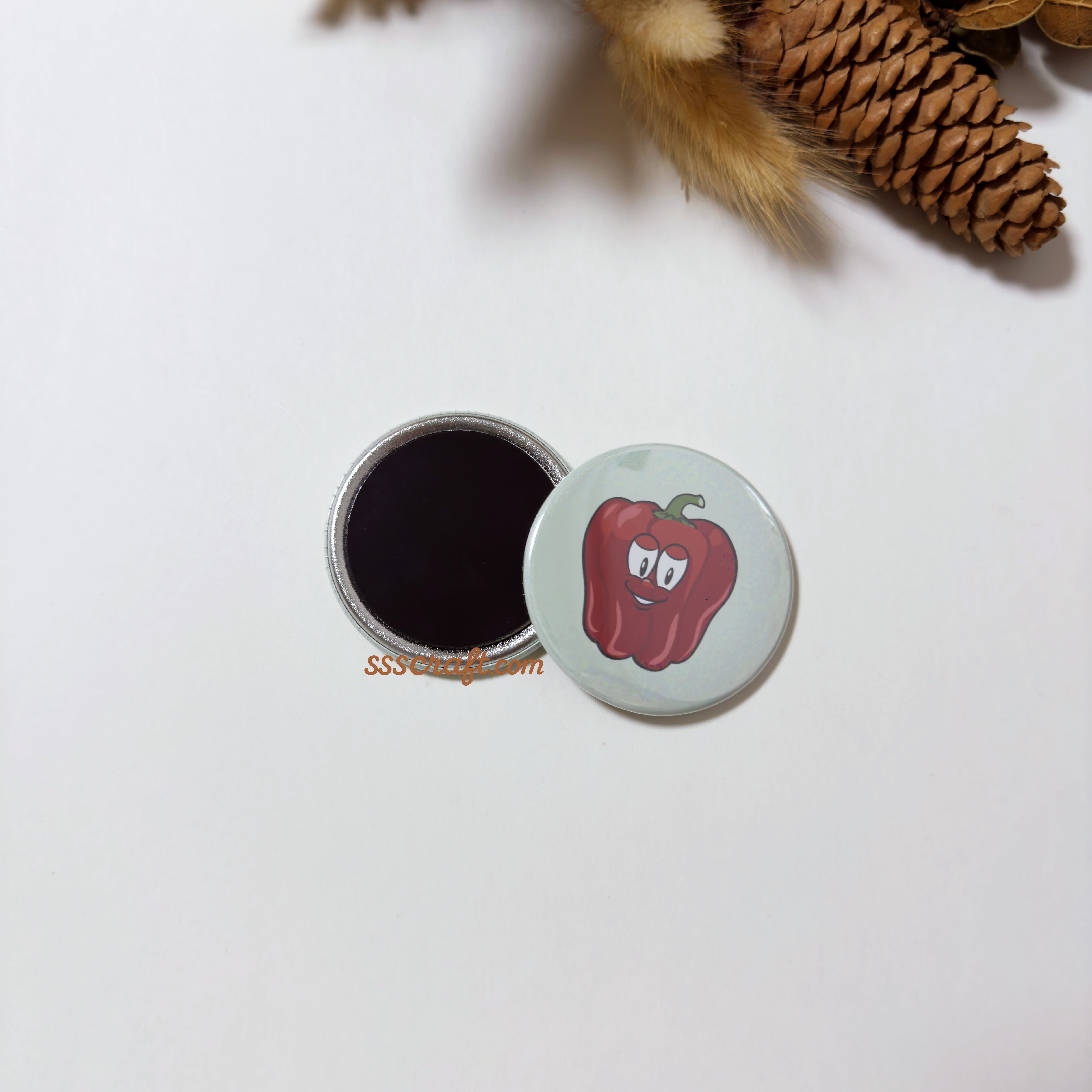 Bell Pepper Button Fridge Magnet