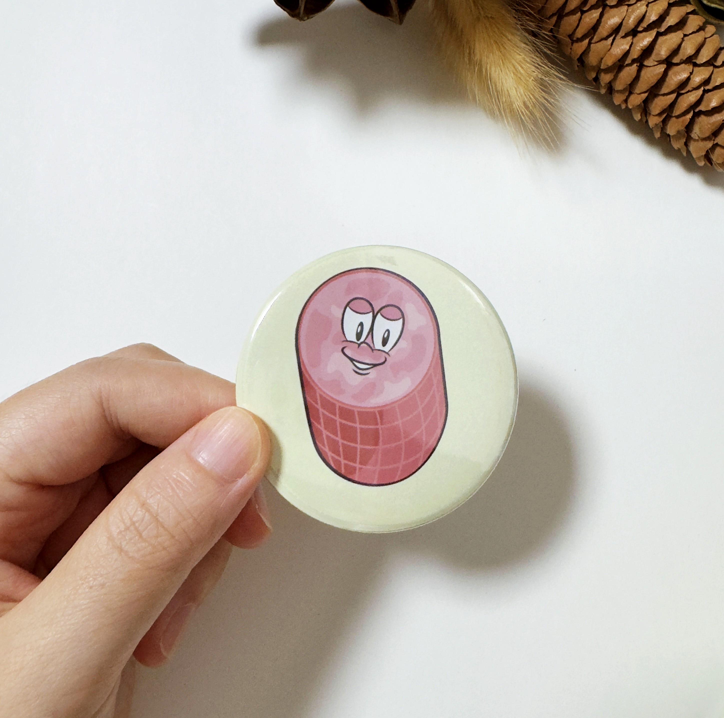 Ham Button Fridge Magnet