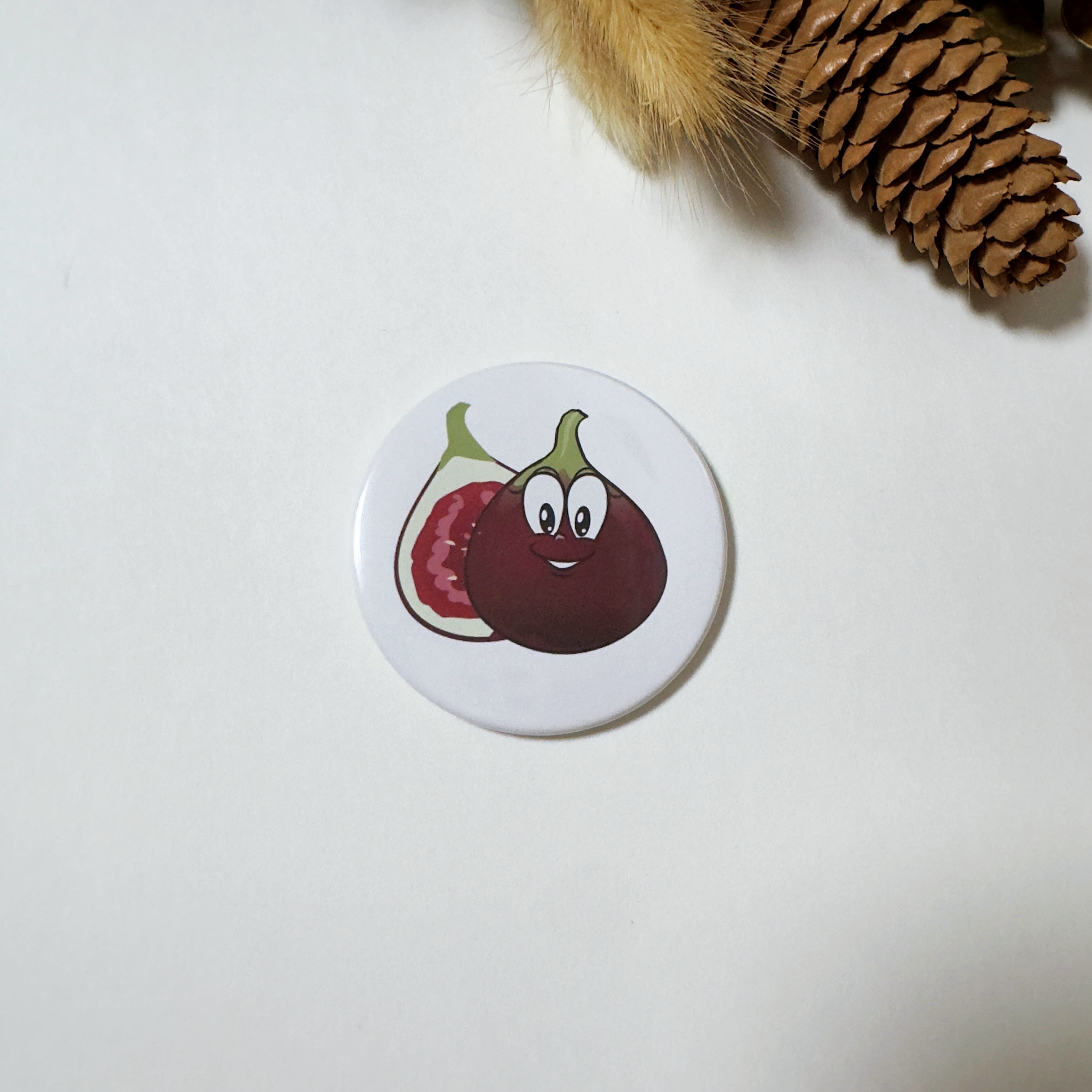Fig Button Fridge Magnet