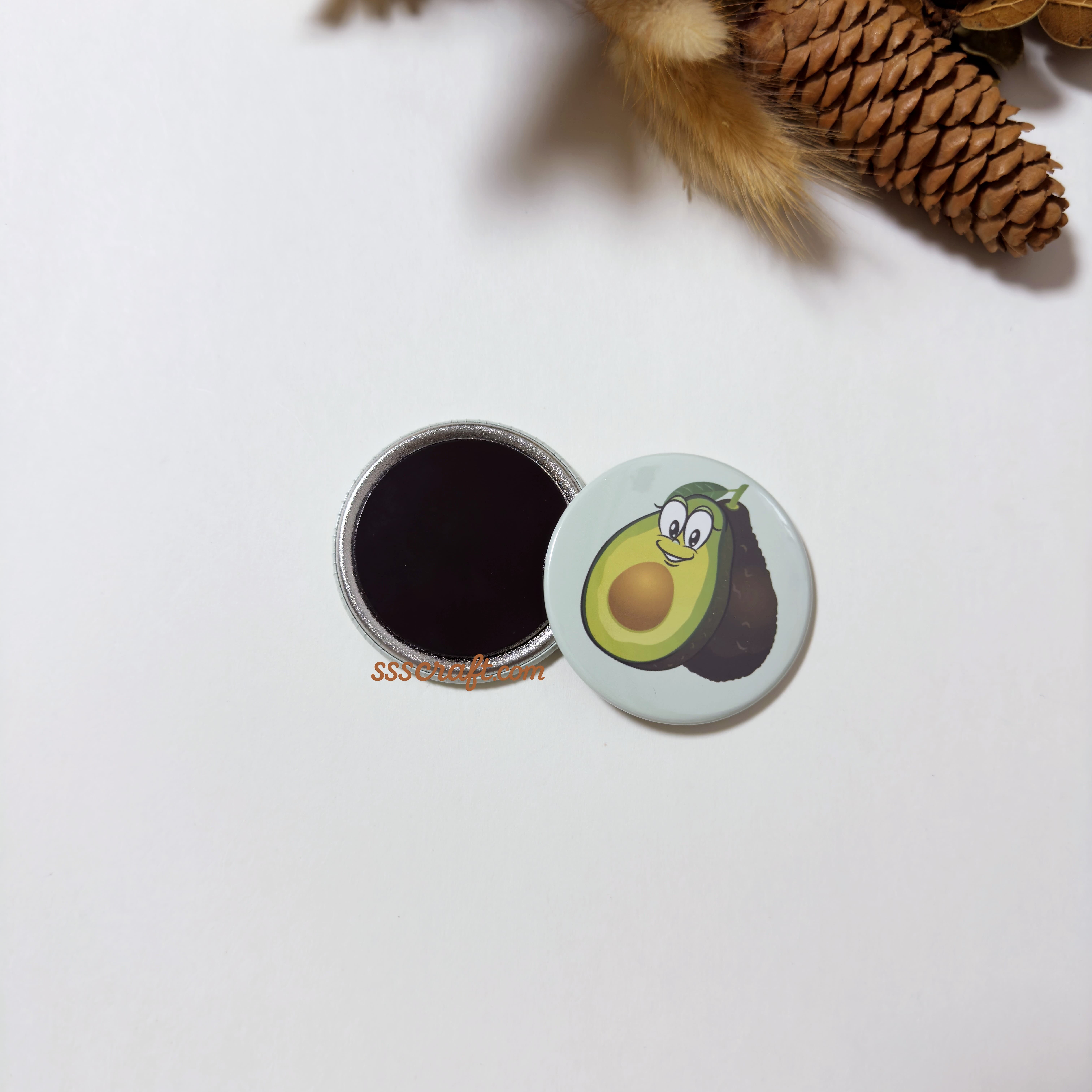 Fresh Avocado Button Fridge Magnet