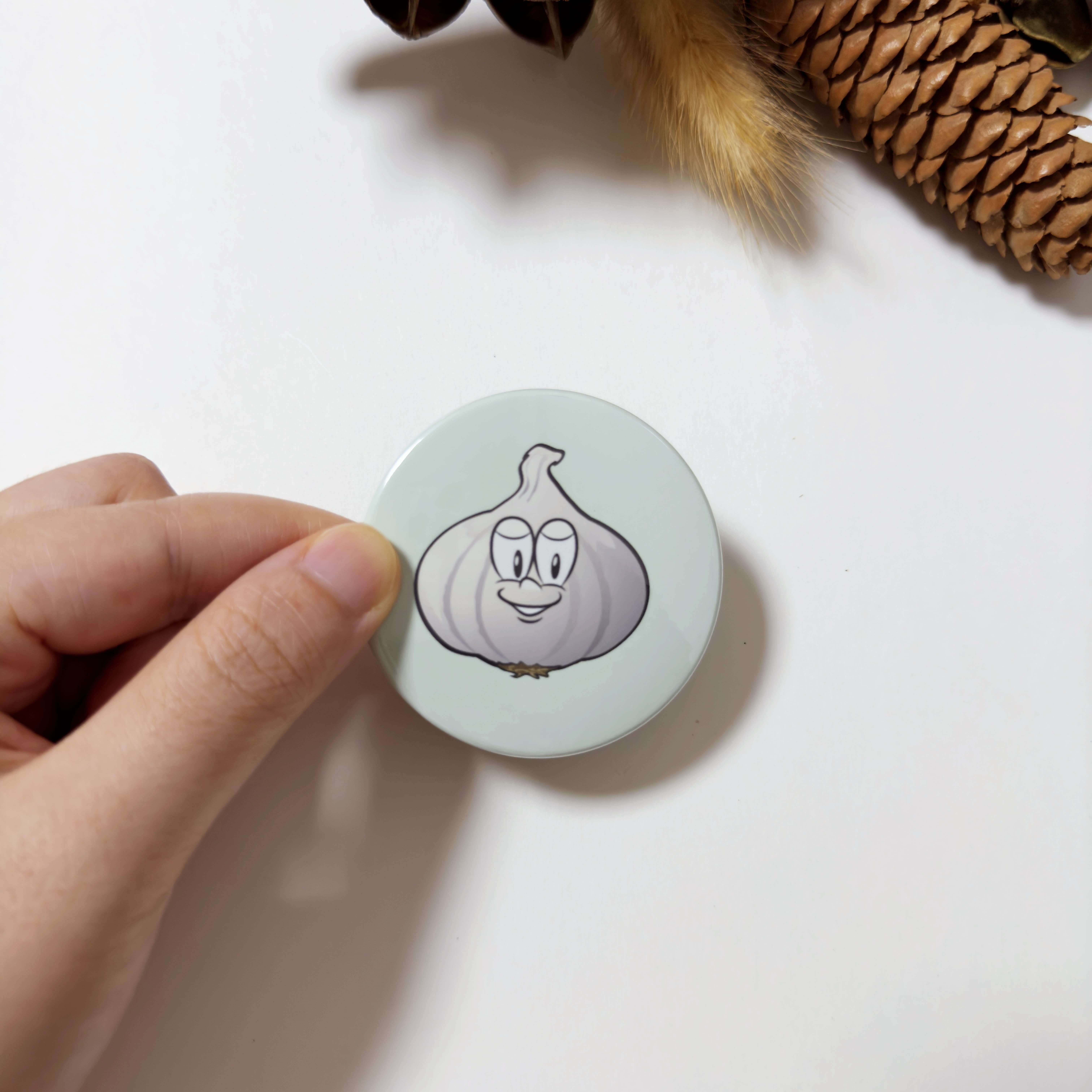 Garlic Button Fridge Magnet