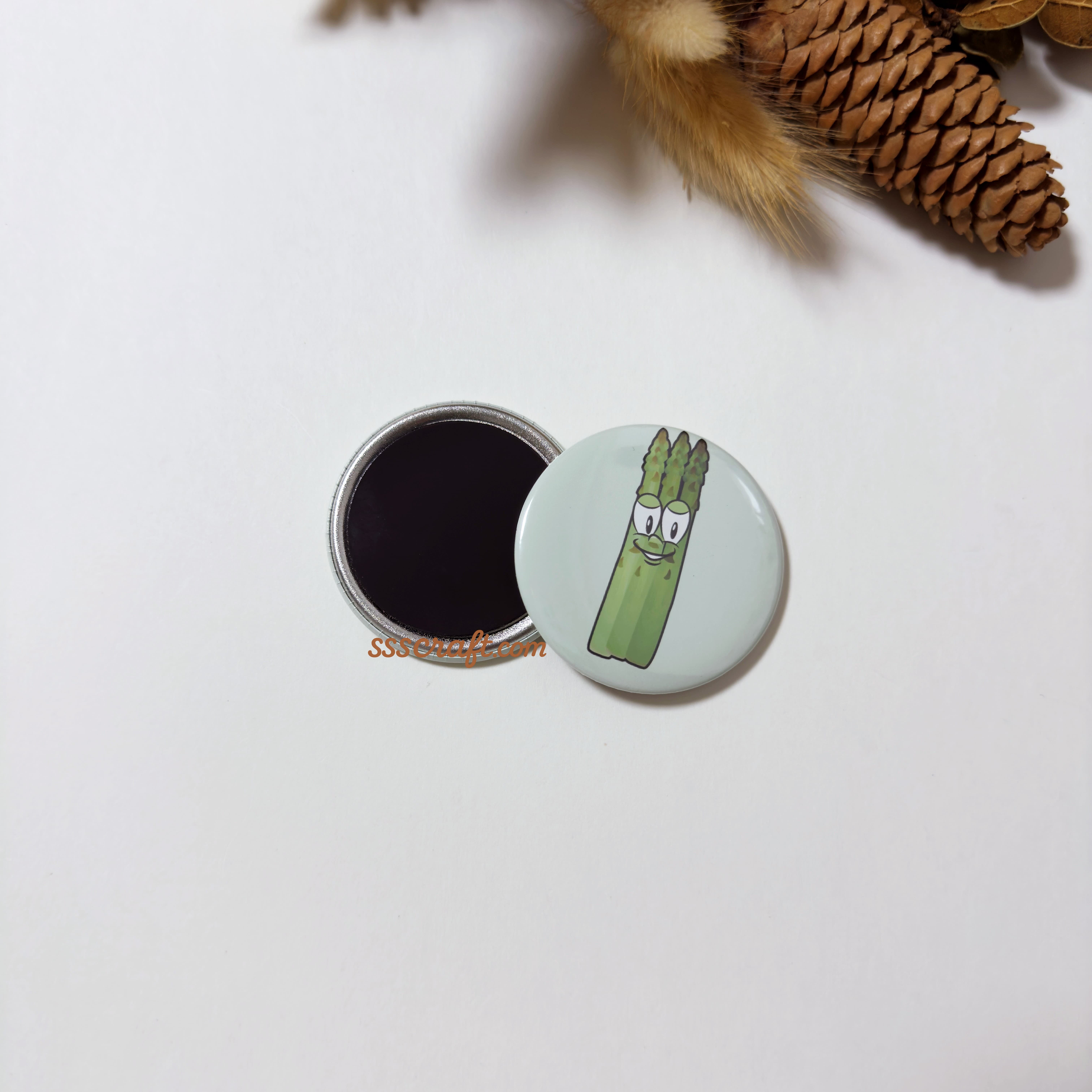 Asparagus Button Fridge Magnet