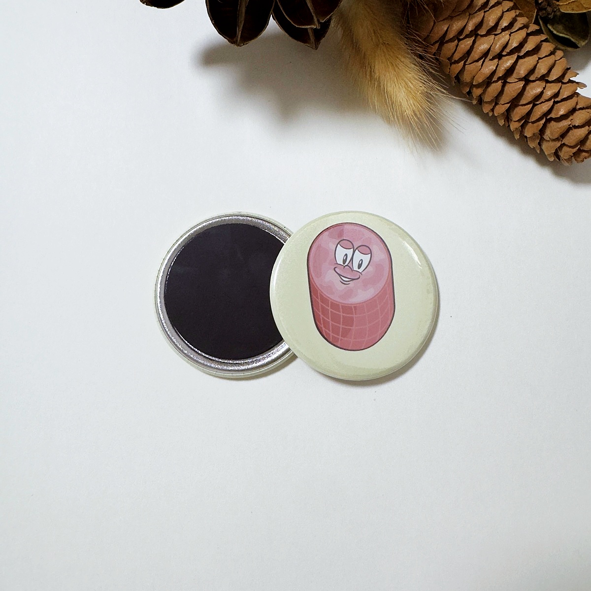 Ham Button Fridge Magnet