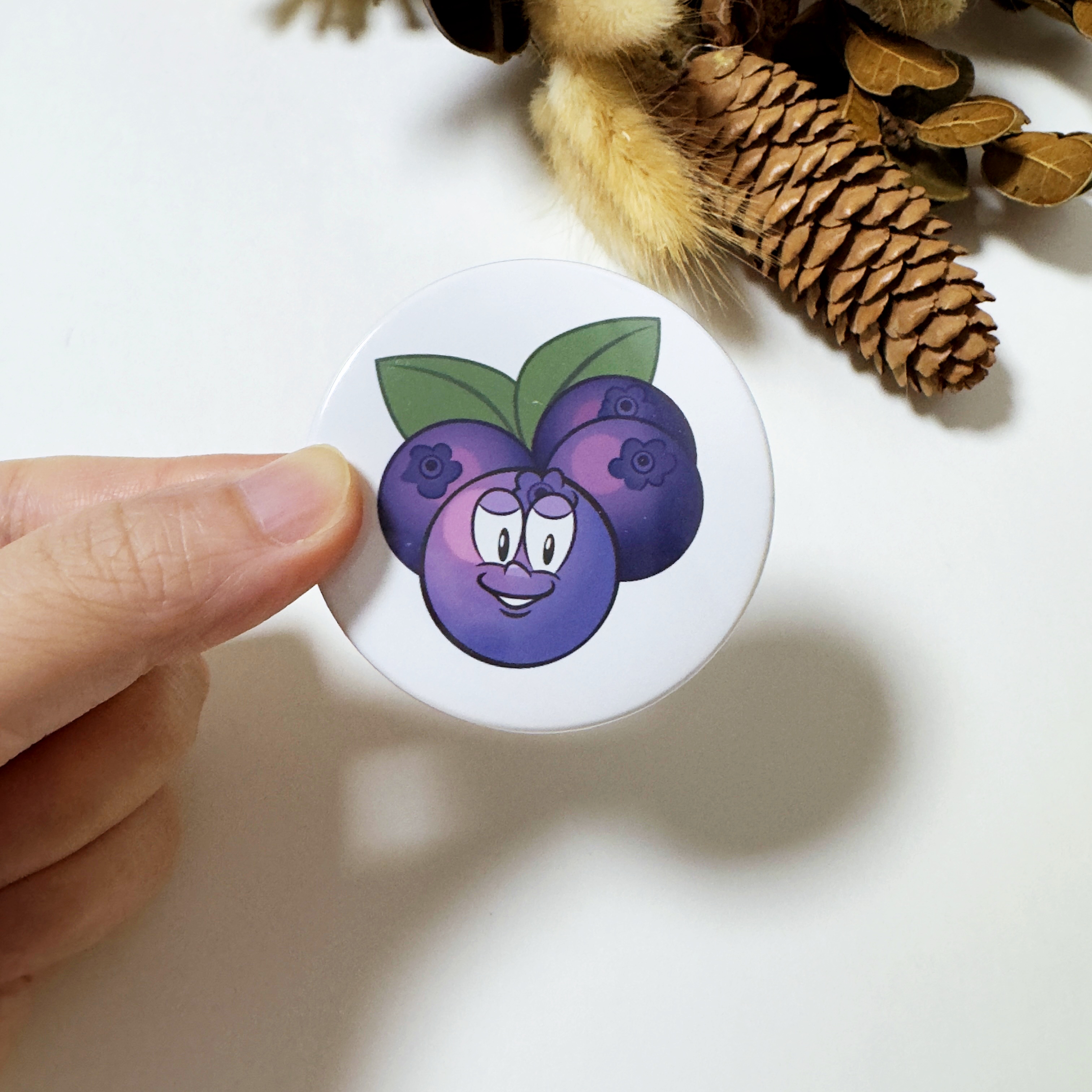 blueberries Button Fridge Magnet