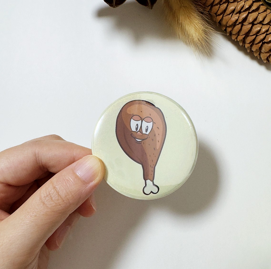 Fried Chicken Button Fridge Magnet