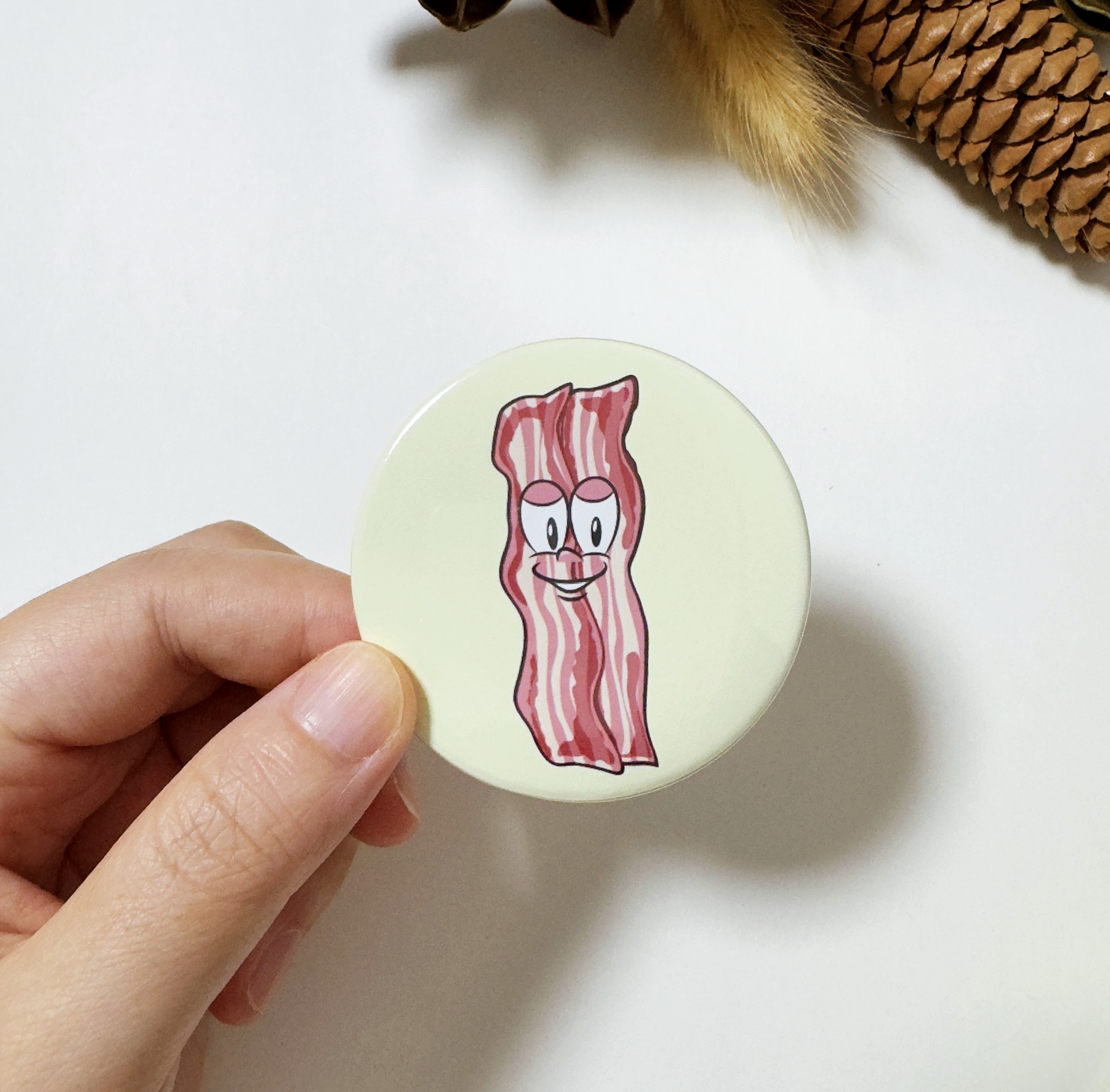 Bacon Button Fridge Magnet