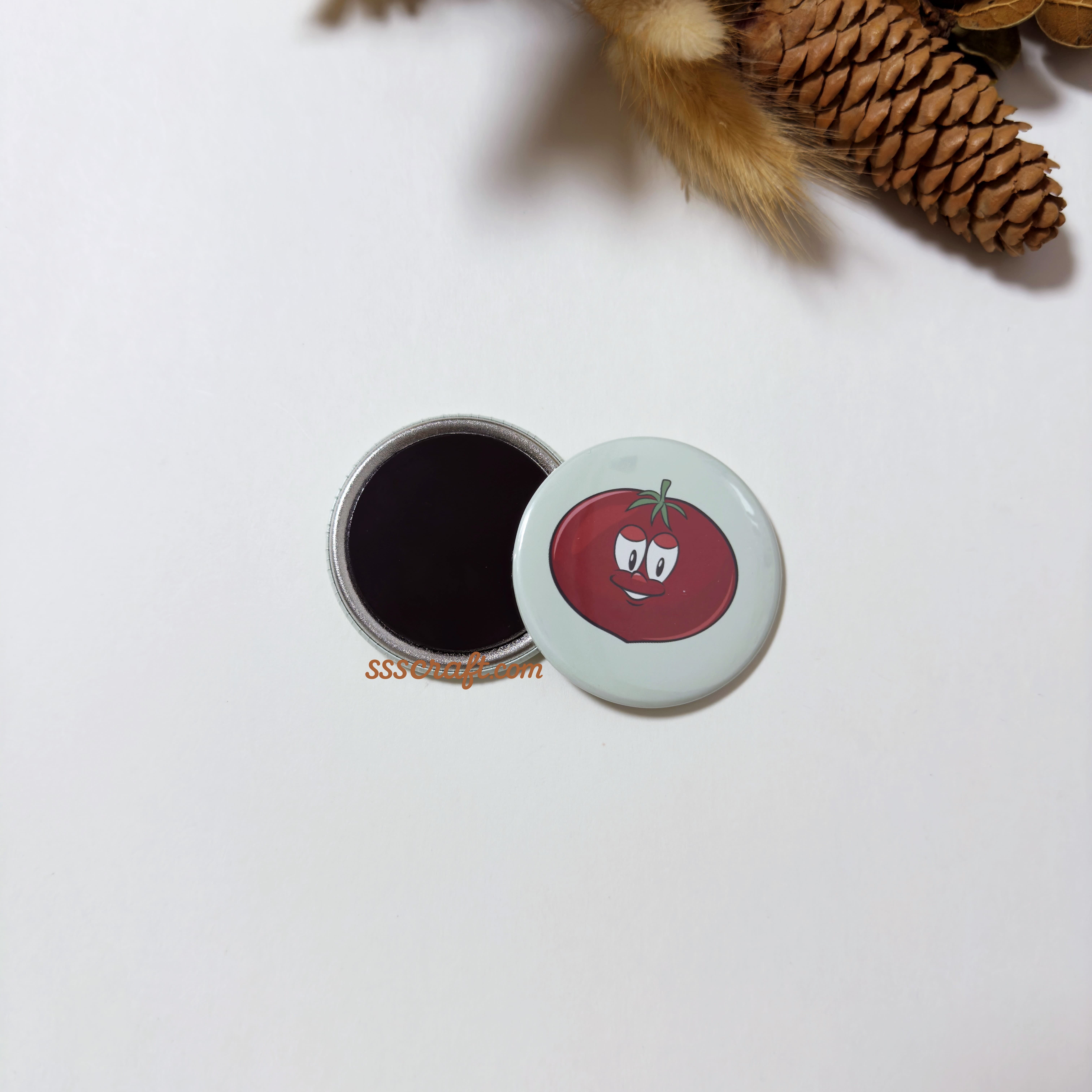 Tomato Button Fridge Magnet