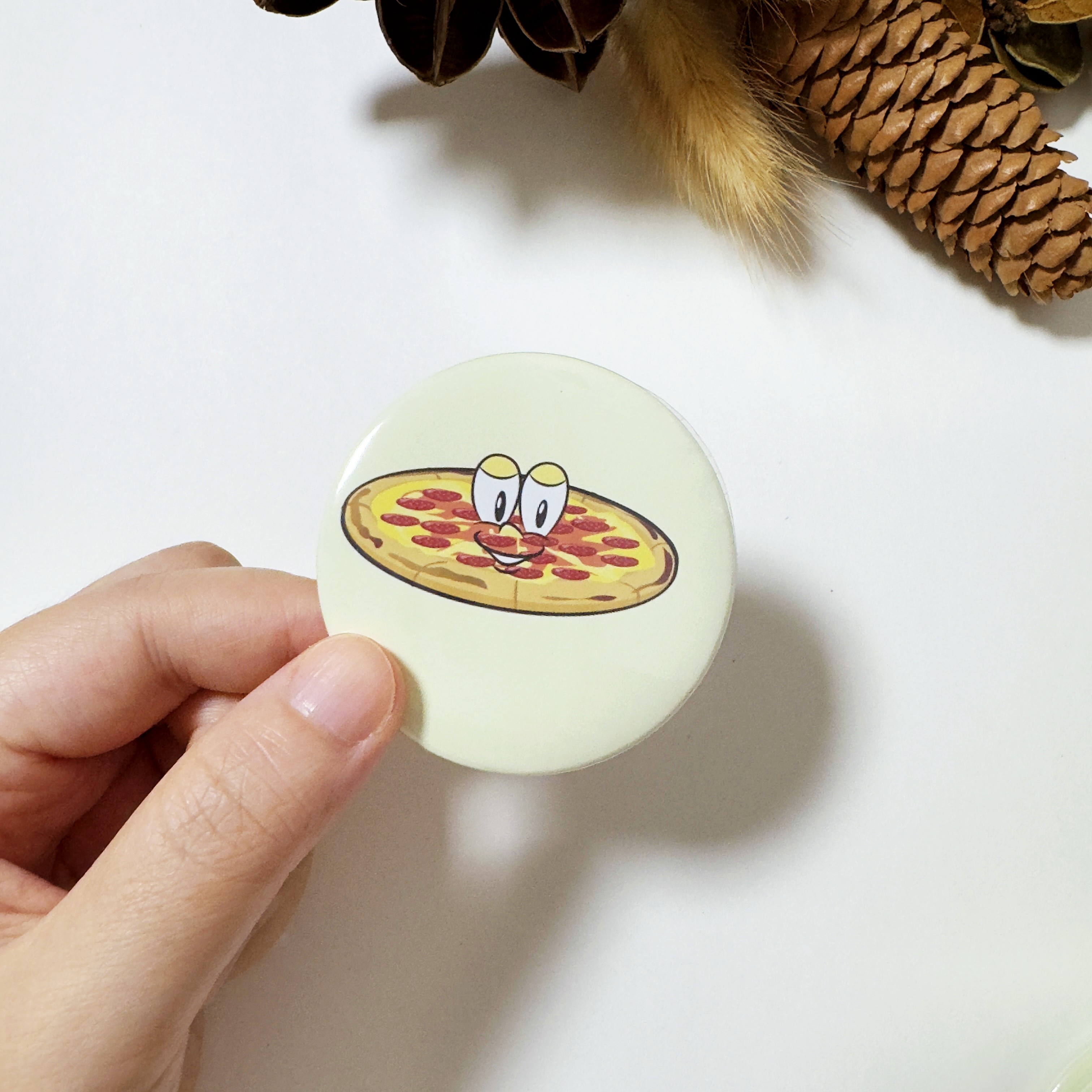 Pepperoni Pizza Button Fridge Magnet