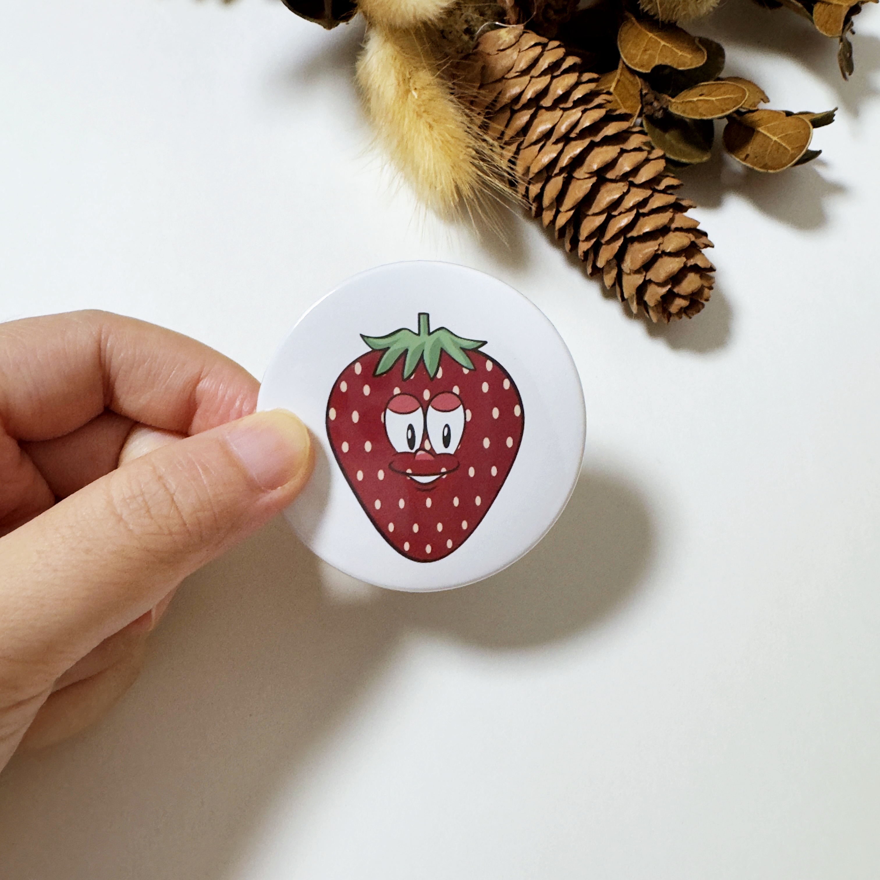 Strawberry Button Fridge Magnet