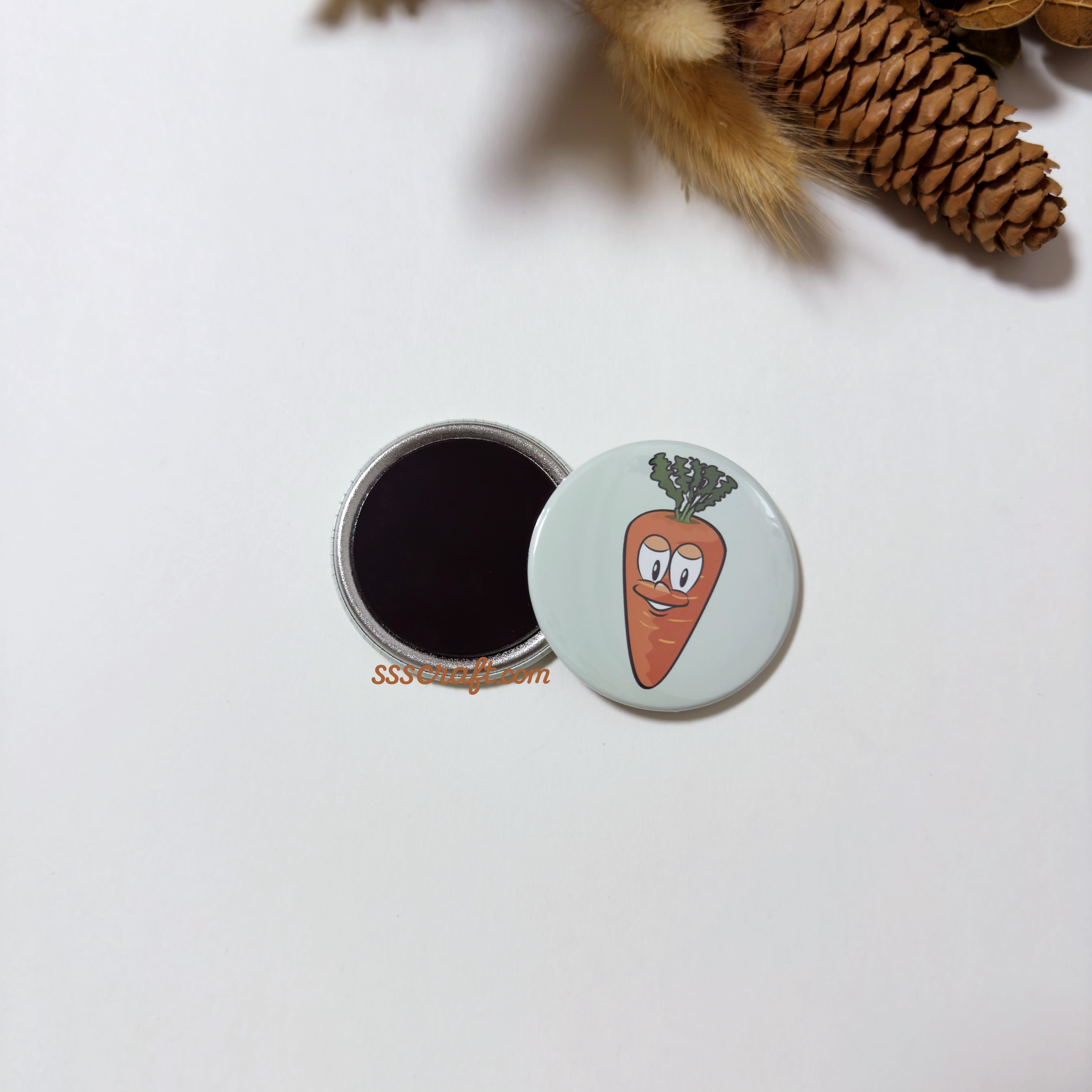 Carrot Button Fridge Magnet