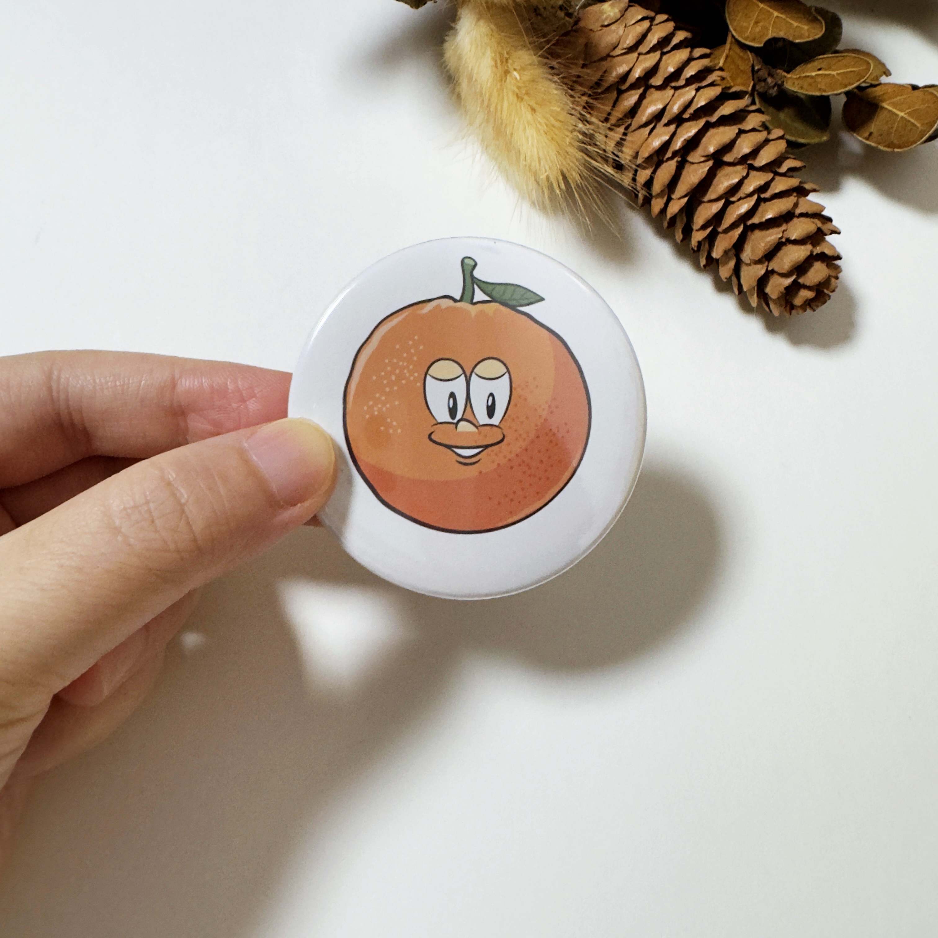 Orange Button Fridge Magnet