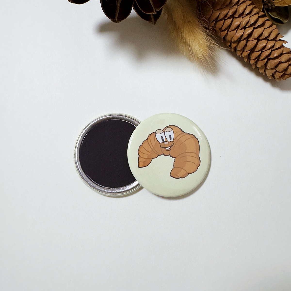 Croissant Button Fridge Magnet