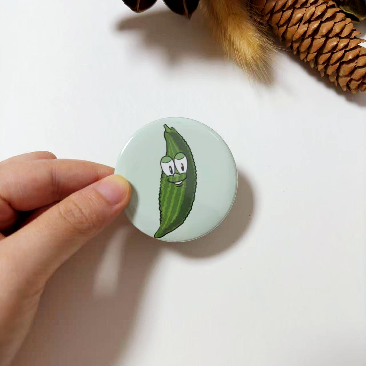 Bitter Melon Button Fridge Magnet