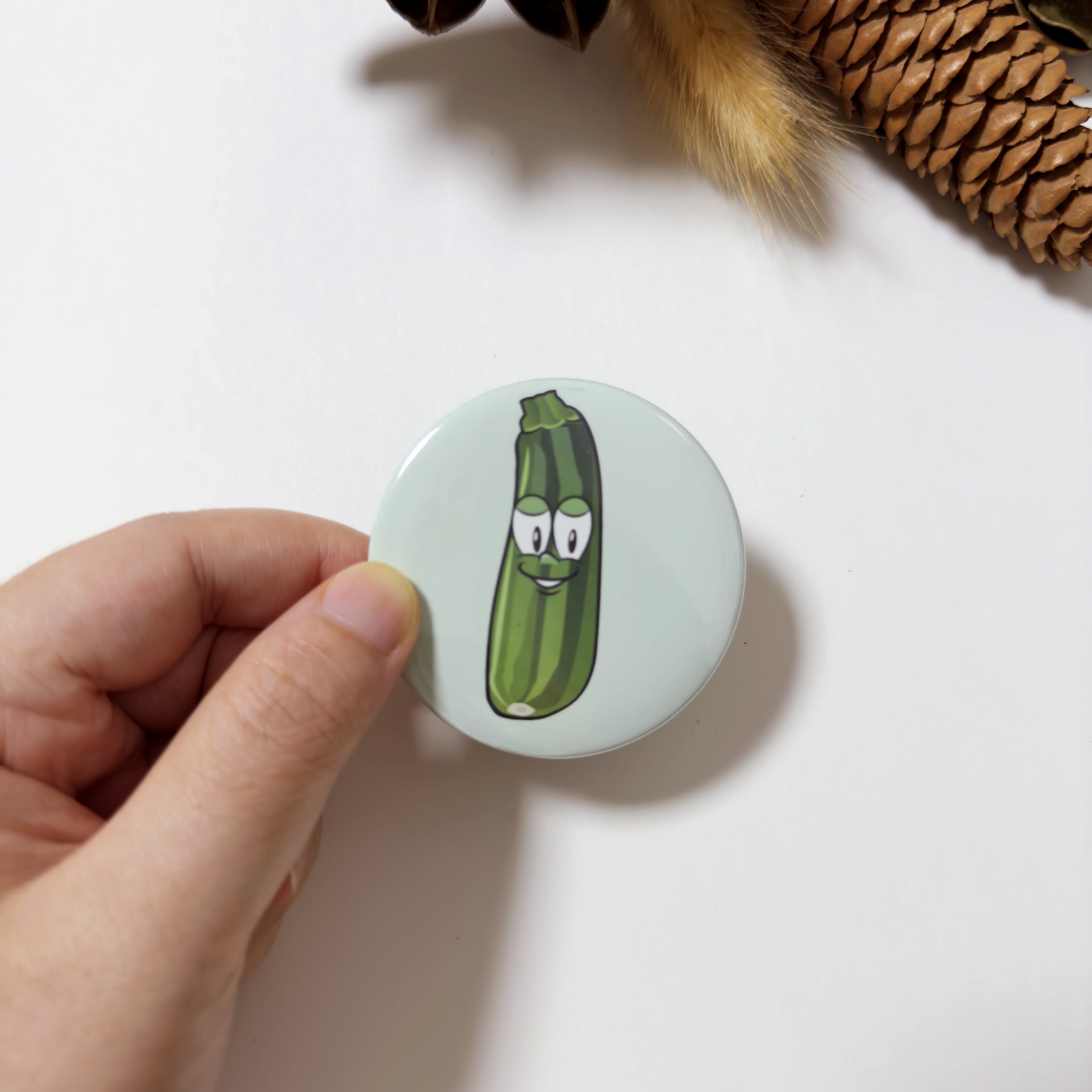 Zucchini Button Fridge Magnet