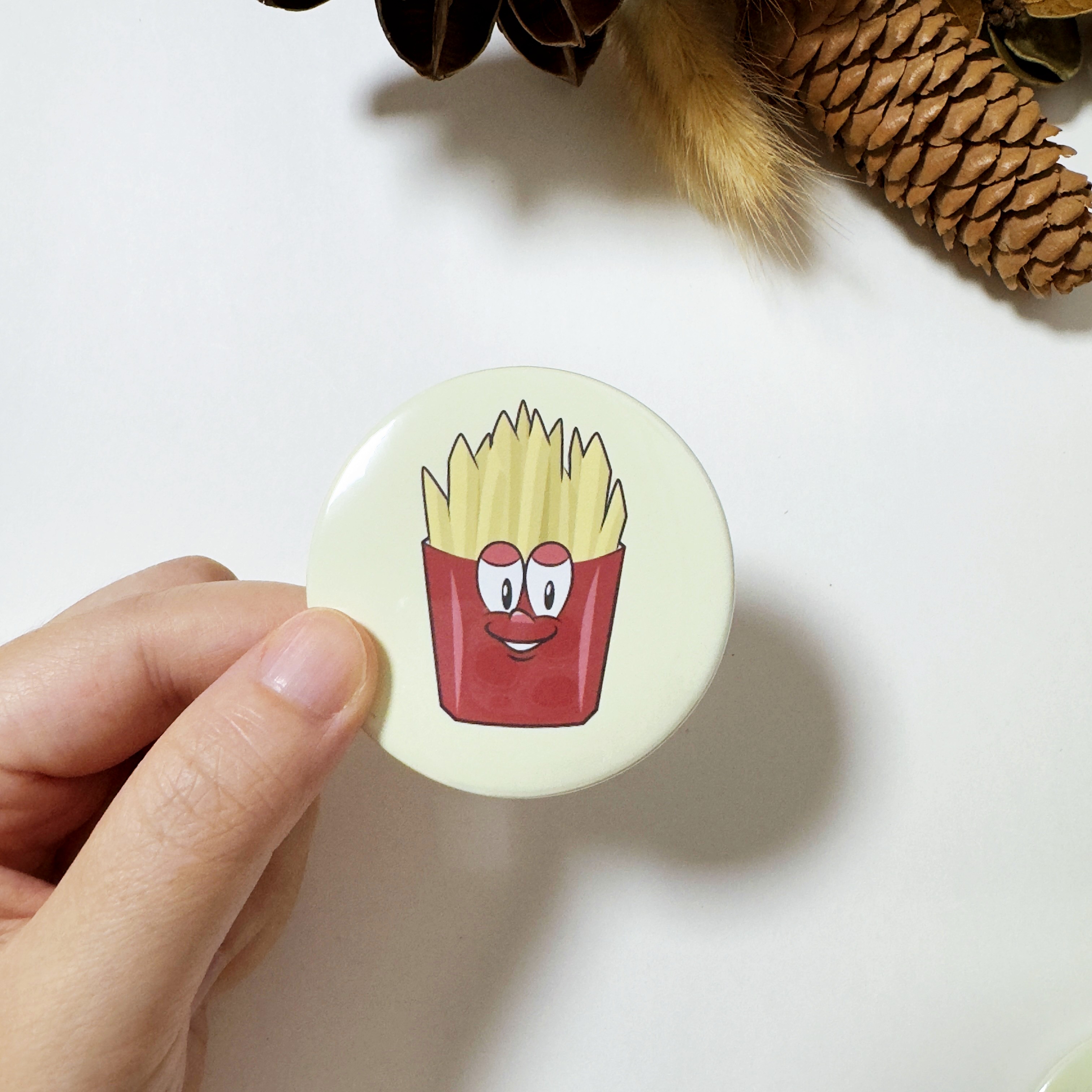 French Fries Button Fridge Magnet