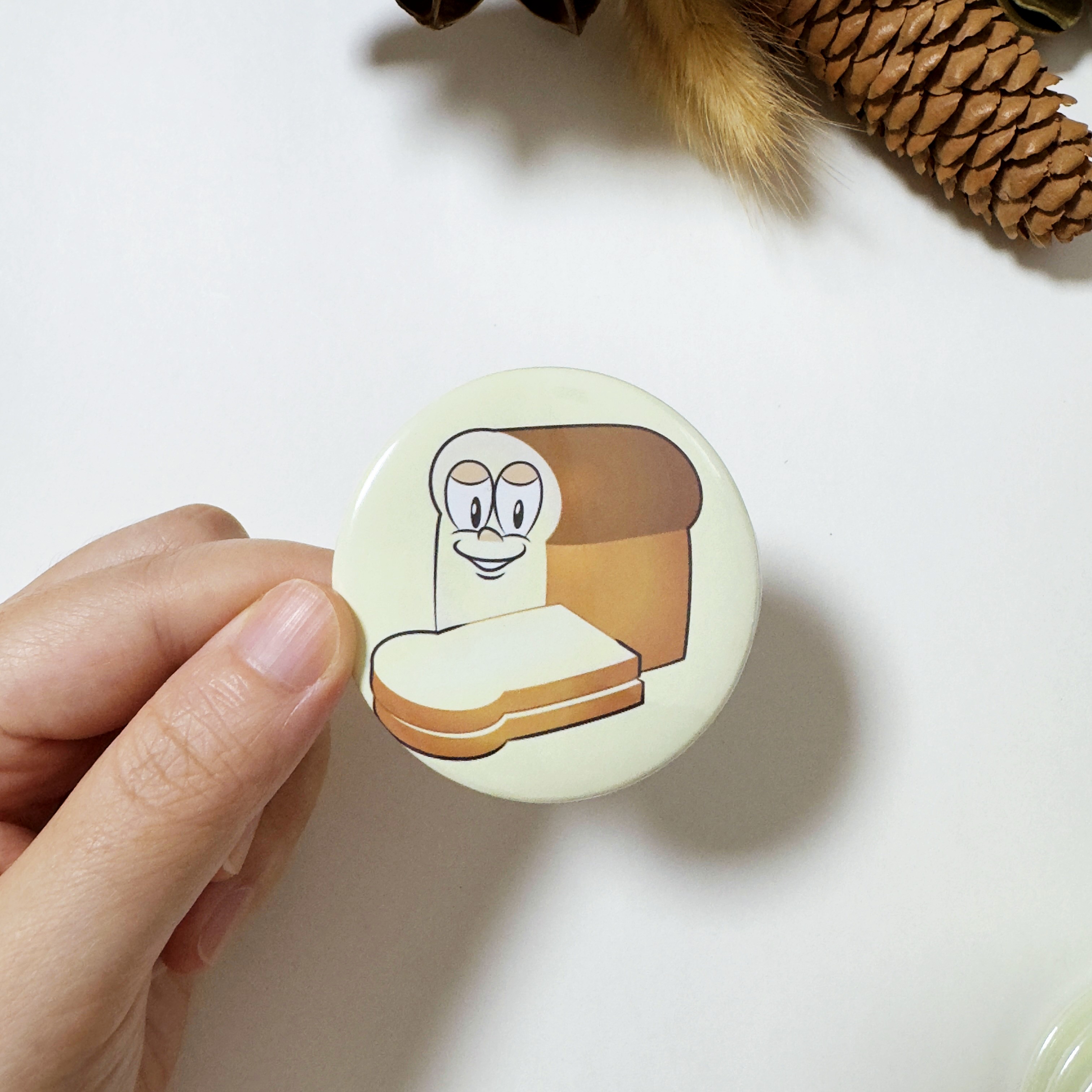 Toast Bread Button Fridge Magnet